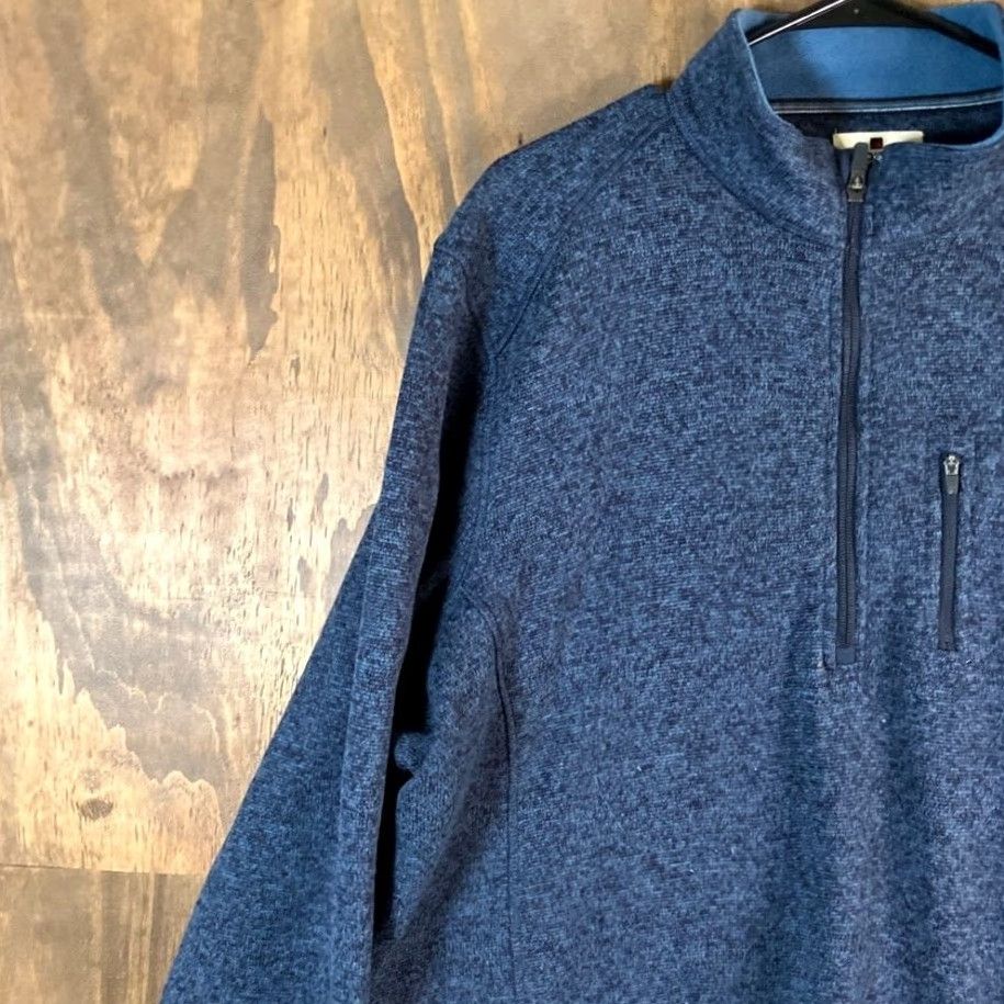 Vintage Woolrich Sweater Heathered Blue Black 1/4 Zip Long Sleeve Fleece XL Men Pullover Casual Warmth Outdoors Size US XL / EU 56 / 4 - 4 Thumbnail