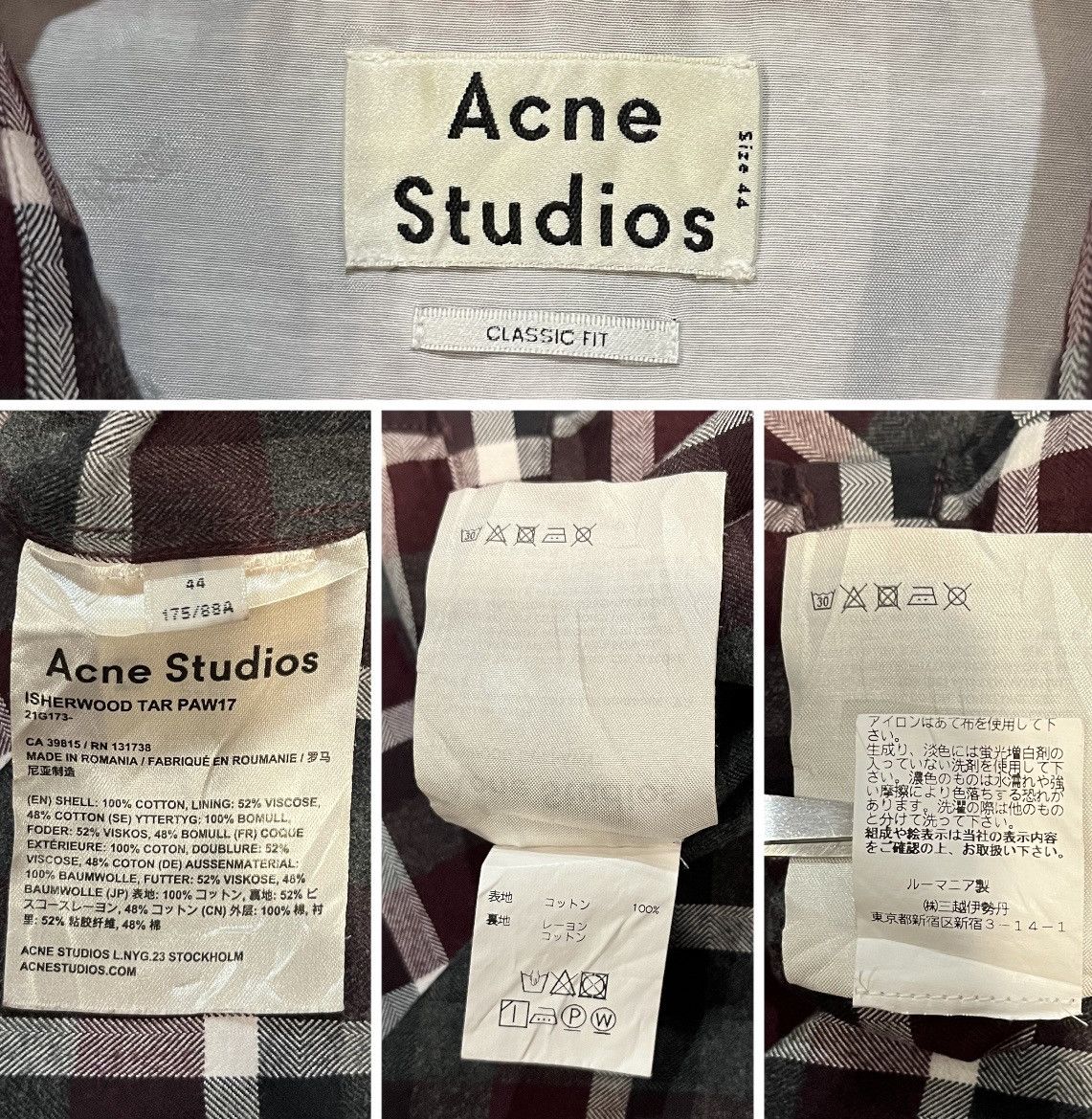 ACNE STUDIOS ISHERWOOD CHECKERED CASUAL SHIRT