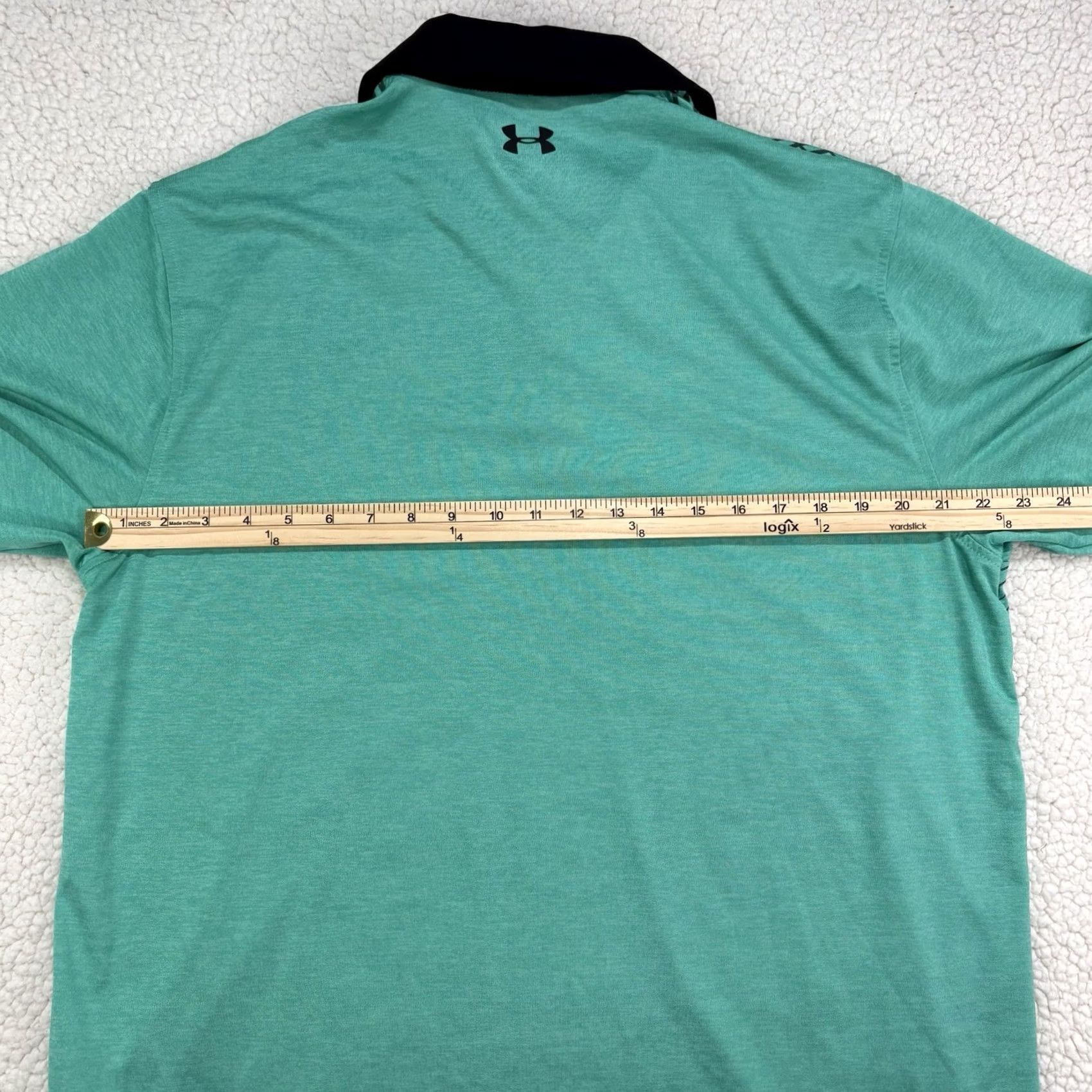 Under Armour Under Armour Polo Shirt Golf Turquoise Black Stripes Mens XL Green Blended Fabric HeatGear Size US XL / EU 56 / 4 - 5 Thumbnail