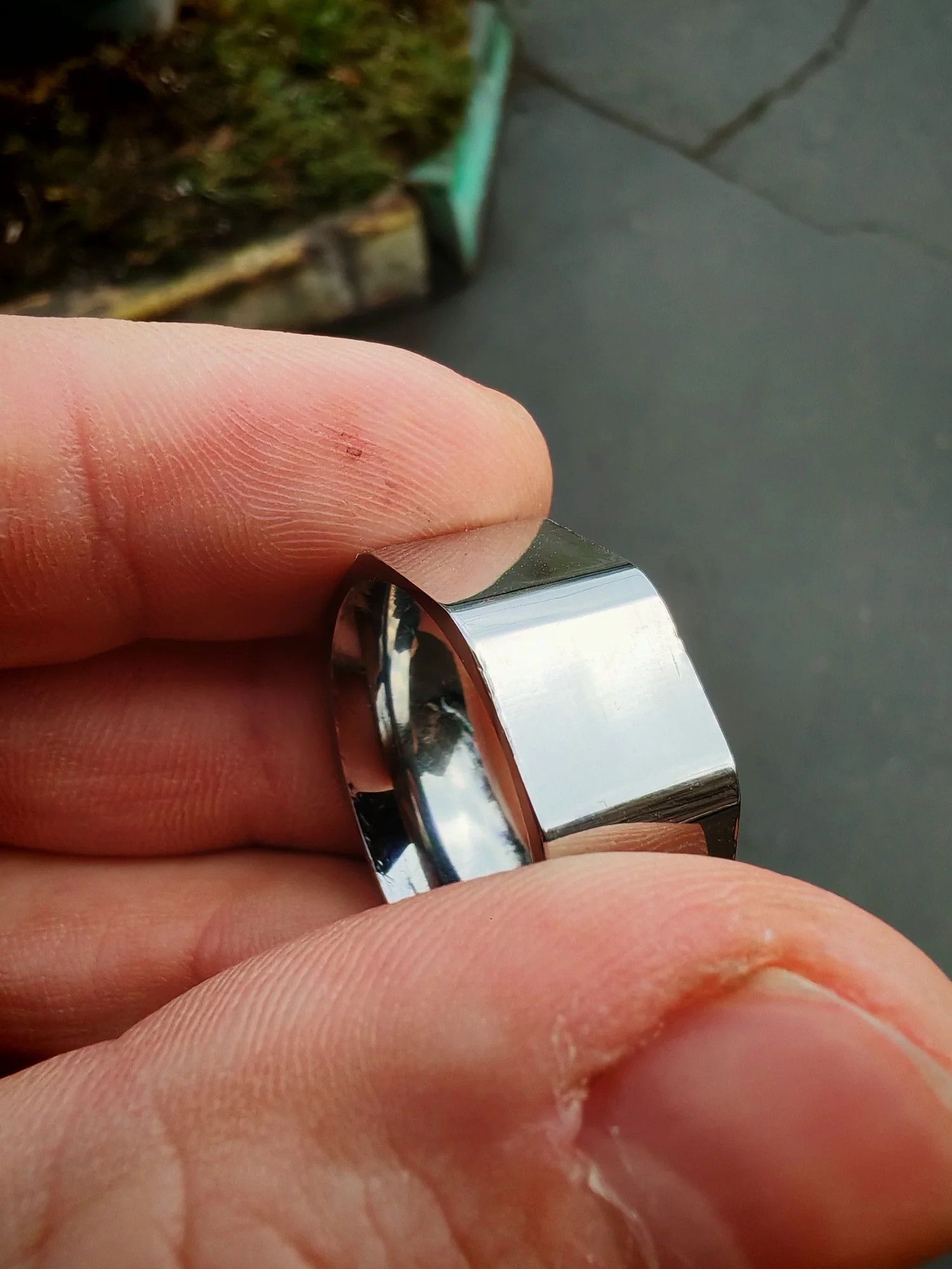 Jewelry × Vintage SIZE 10 Stainless Steel Wide Irregular Ring Size ONE SIZE - 4 Thumbnail