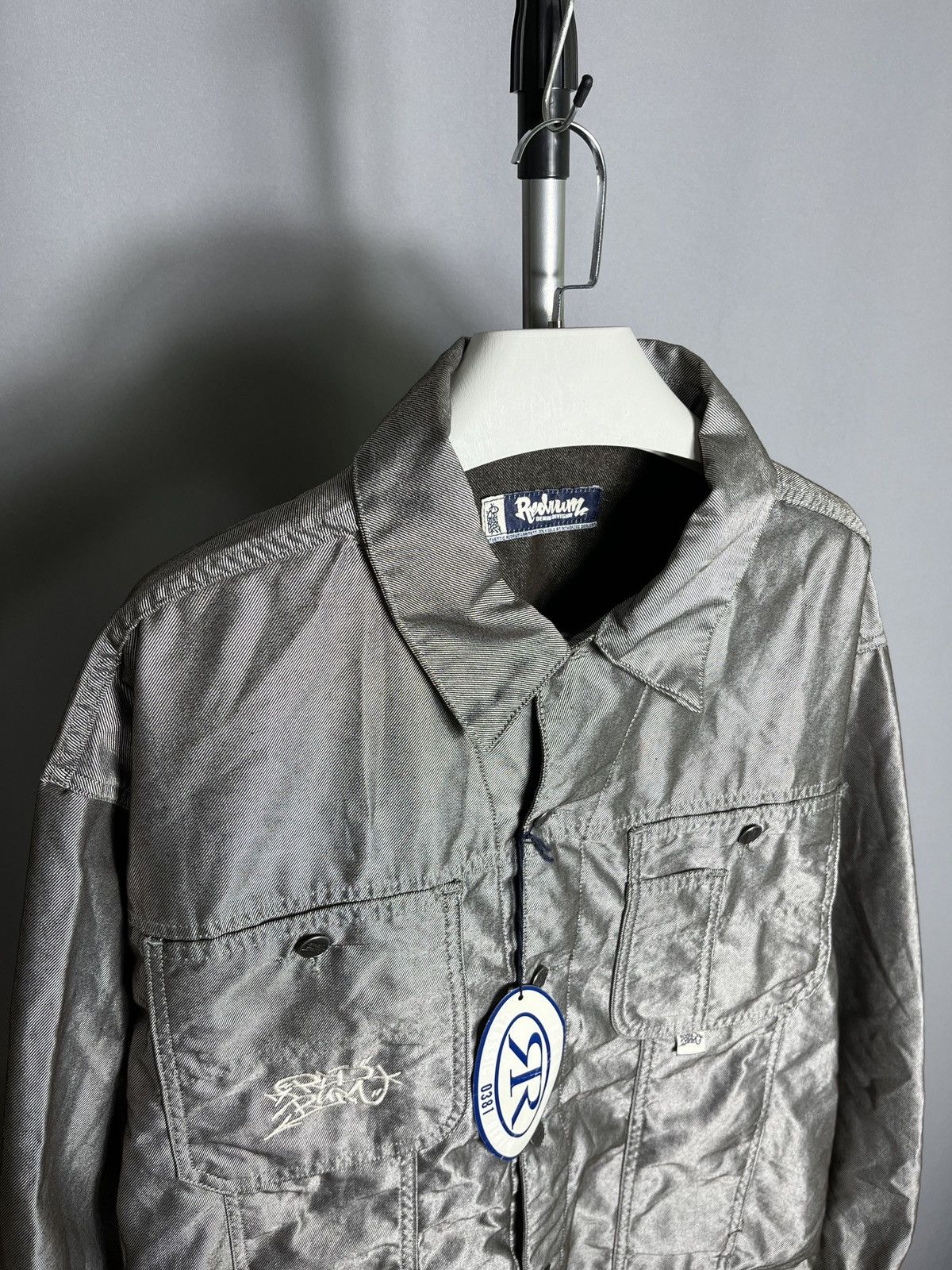 Other Redrum denim jacket hip hop rap grey men’s button Size US M / EU 48-50 / 2 - 3 Thumbnail