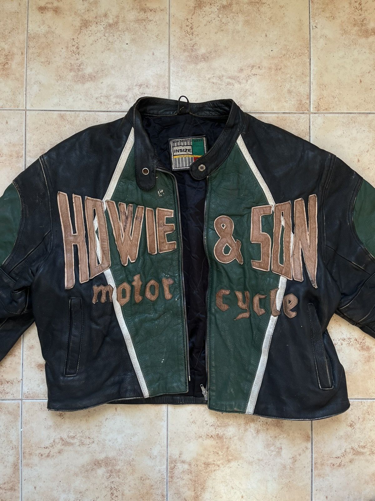 Other Howie & Sons Vintage Leather Jacket MK RACING Size US XL / EU 56 / 4 - 4 Thumbnail