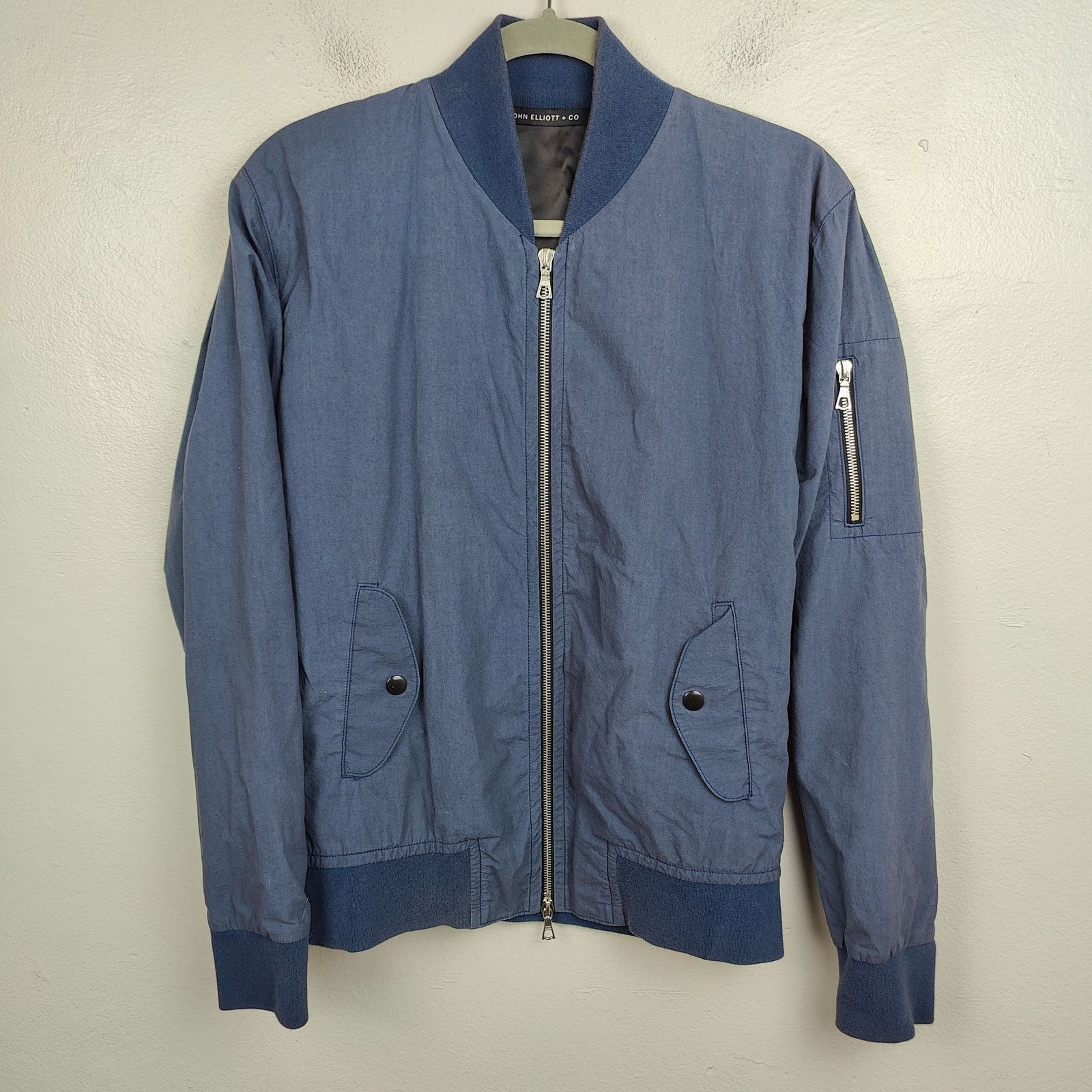 John Elliott John Elliott Co Bomber Jacket 1 Small Blue Full Zip Cotton Size US S / EU 44-46 / 1 - 1 Thumbnail