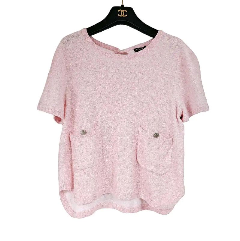 Chanel Chanel Pink Short Sleeve Knit Top 0089 Size M / US 6-8 / IT 42-44 - 1 Thumbnail