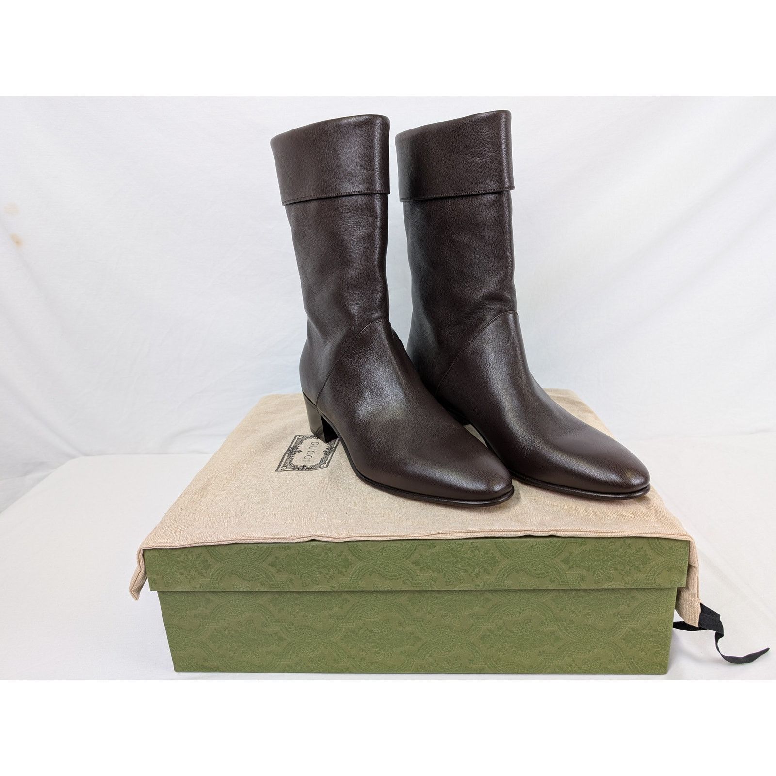 Gucci o1rshd1 Men's Heeled Boots in Chocolate Size US 11.5 / EU 44-45 - 12 Thumbnail
