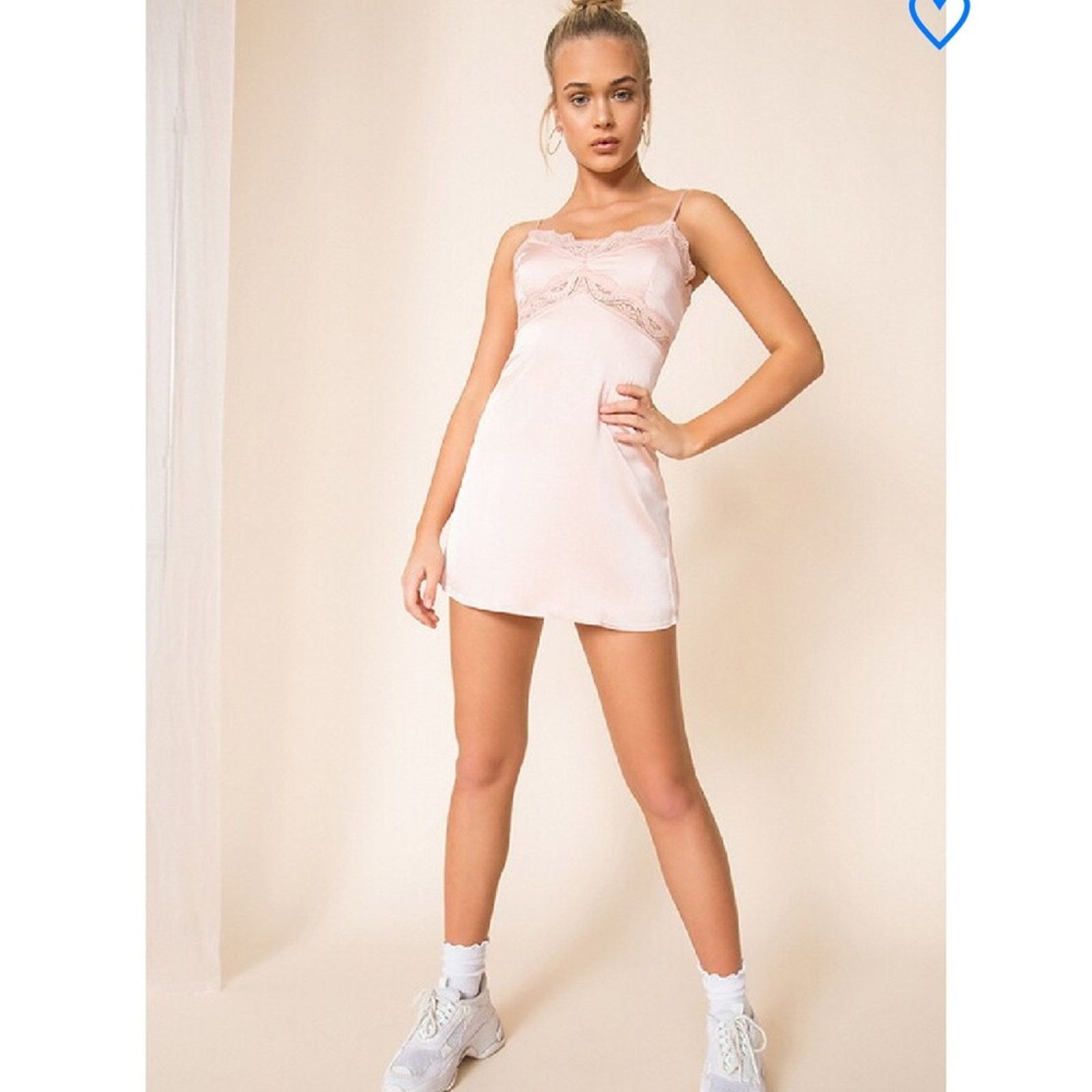 superdown Superdown Helena Lace Slip Dress – Nude Pink – Size S – EUC Size S / US 4 / IT 40 - 3 Thumbnail