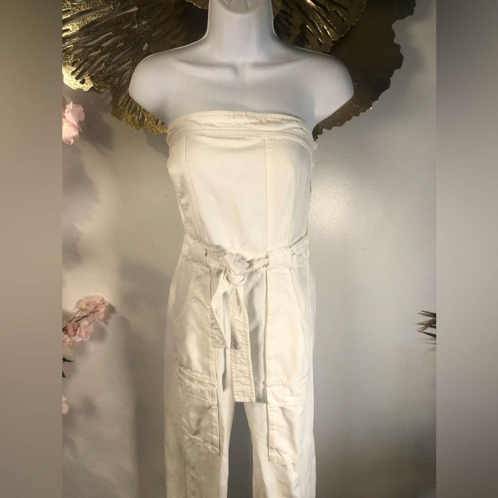 Free People Cargo Strapless white Romper belted Free people. Size 26" / US 2 / IT 38 - 8 Thumbnail