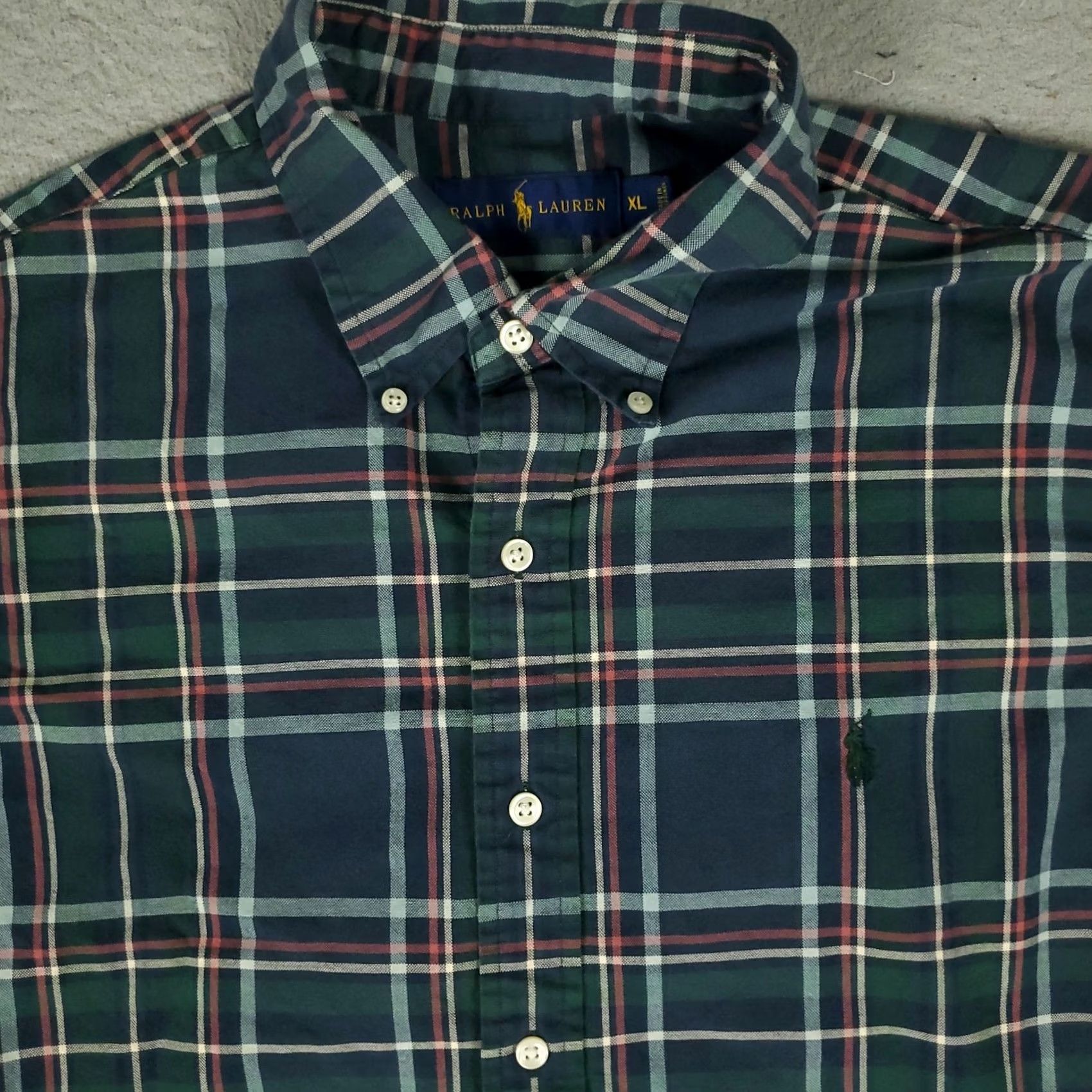 Ralph Lauren Ralph Lauren Shirt Mens XL Green Blue Plaid Button-Up Long Sleeve Casual Business Formal Workwear Size US XL / EU 56 / 4 - 2 Thumbnail