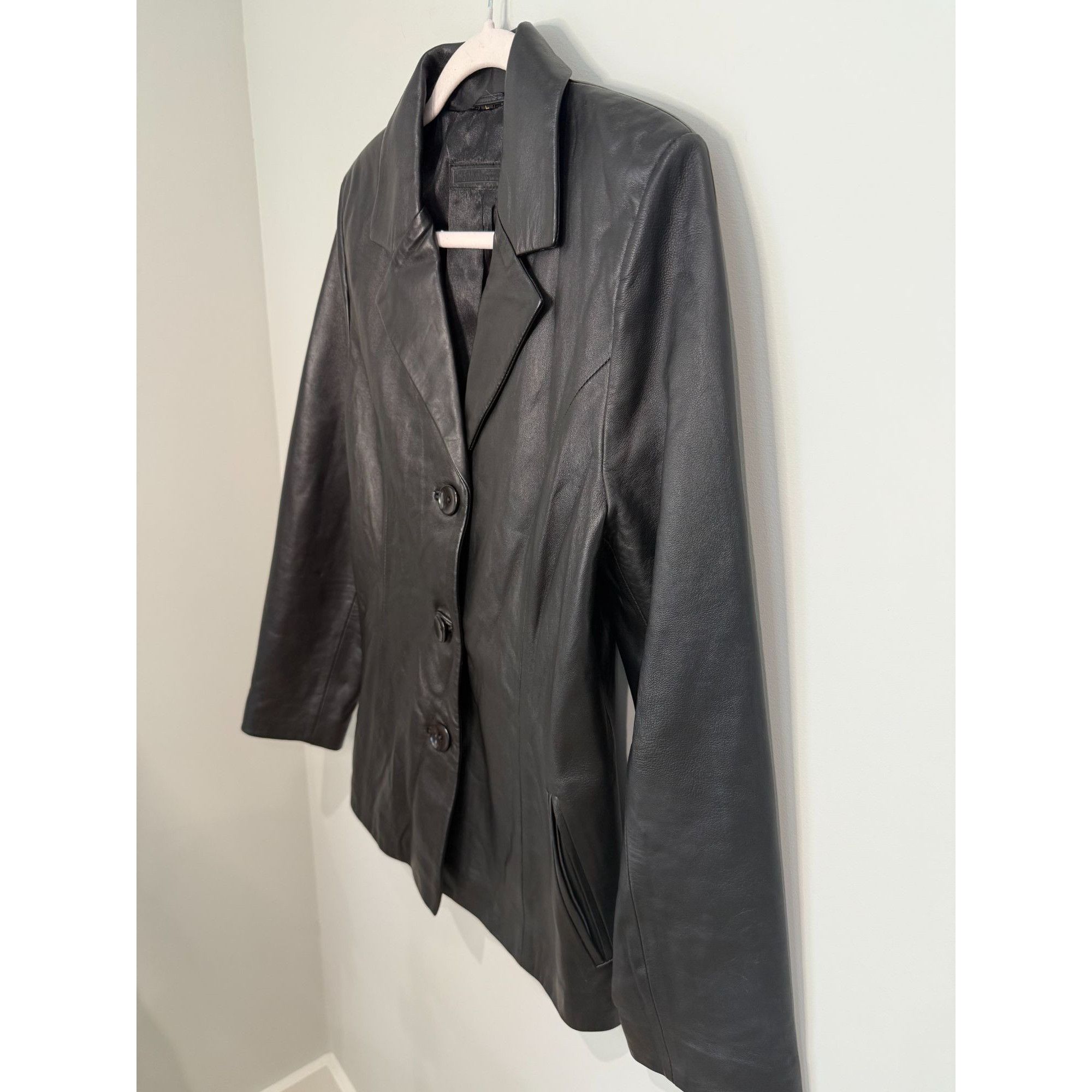 Other Vintage 90s Gian Mori Italian Genuine Leather Blazer, size l Size L / US 10 / IT 46 - 7 Thumbnail