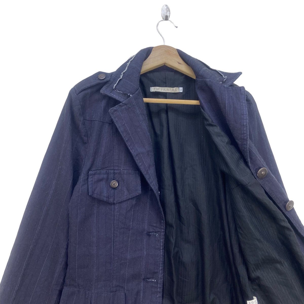 Imperial Nice Italian Design Imperial Distressed Denim Jacket Size L / US 10 / IT 46 - 13 Thumbnail