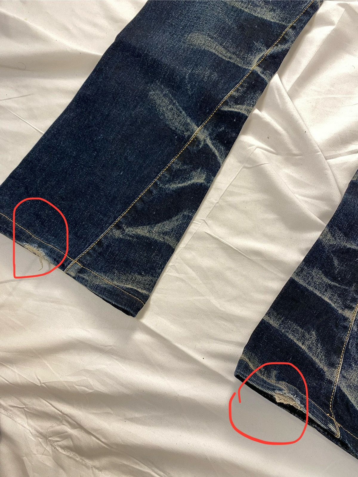 Tornado Mart Tornado Mart Wisker Washed Twisted Spiral Flared Style Denim Size US 34 / EU 50 - 14 Thumbnail
