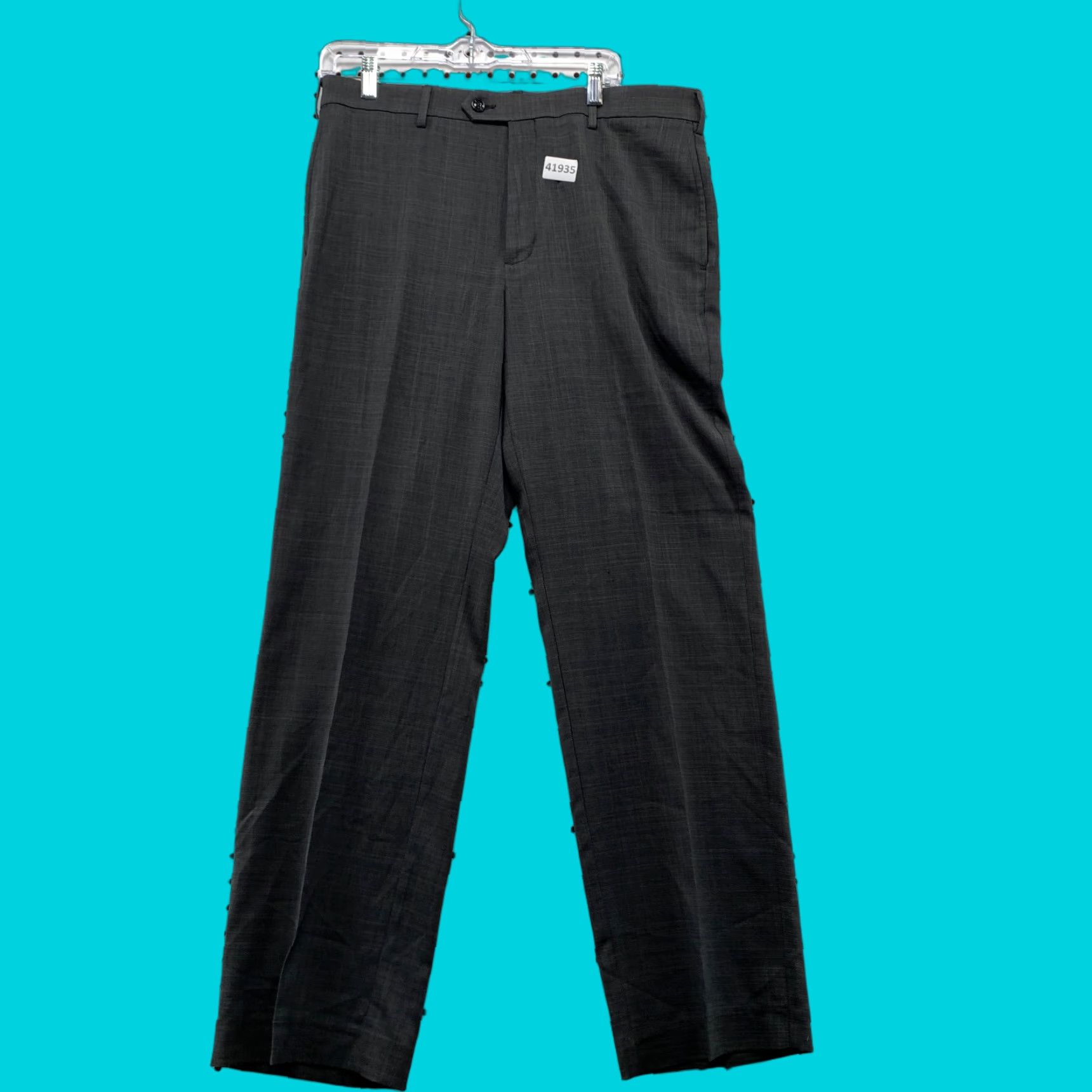 Savane Vintage Savane Dress Pants Men's Size 33x32 Formal Clothing Gray Flat Front Mid Rise Straight Leg NWT Size US 33 - 1 Thumbnail