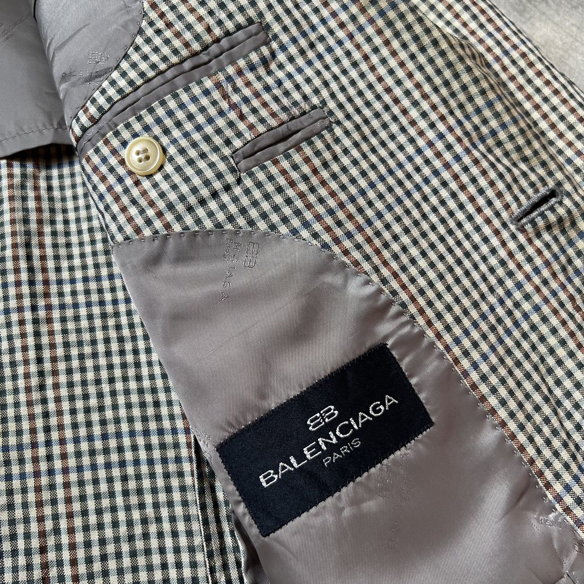 Balenciaga Vintage 90s Balenciaga Gingham Check Blazer Regular fit Size 44R - 7 Thumbnail
