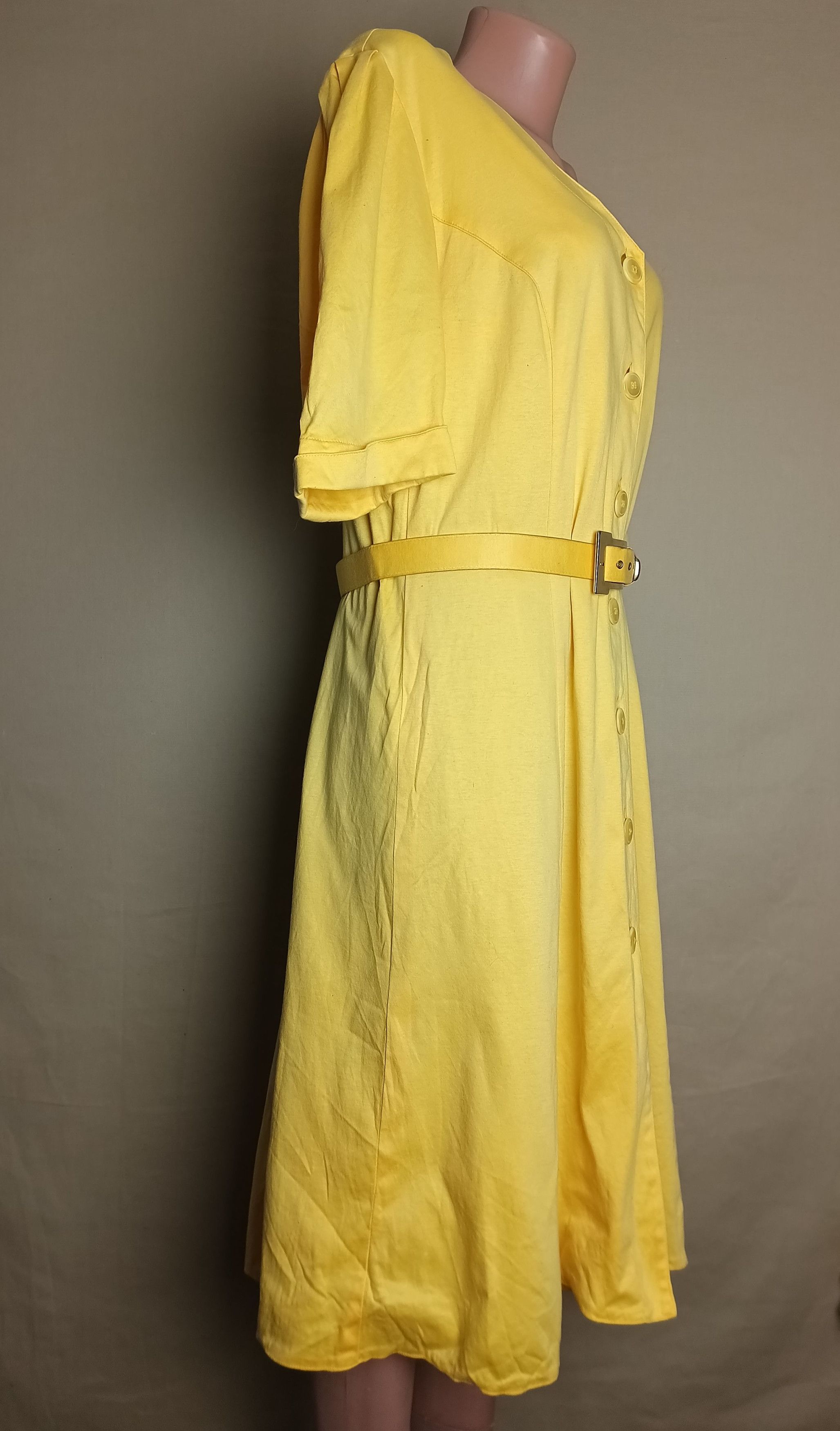 Givenchy × Vintage GIVENCHY En Plus 80’s Yellow Overall Dress Size EU 46/18W Size XL / US 12-14 / IT 48-50 - 3 Thumbnail
