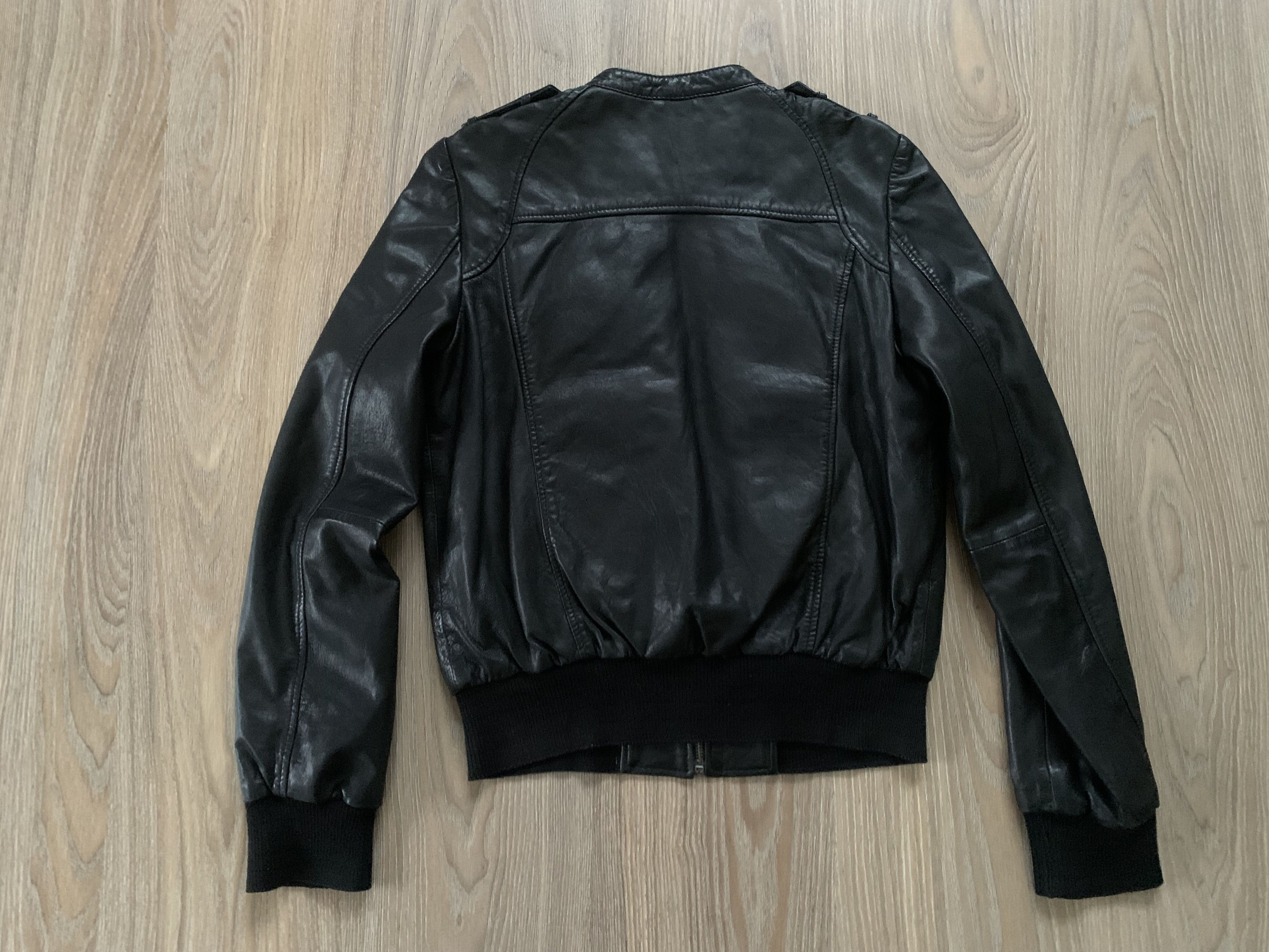 Other NAF NAF Women's Black Leather Biker Jacket Size S / US 4 / IT 40 - 3 Thumbnail