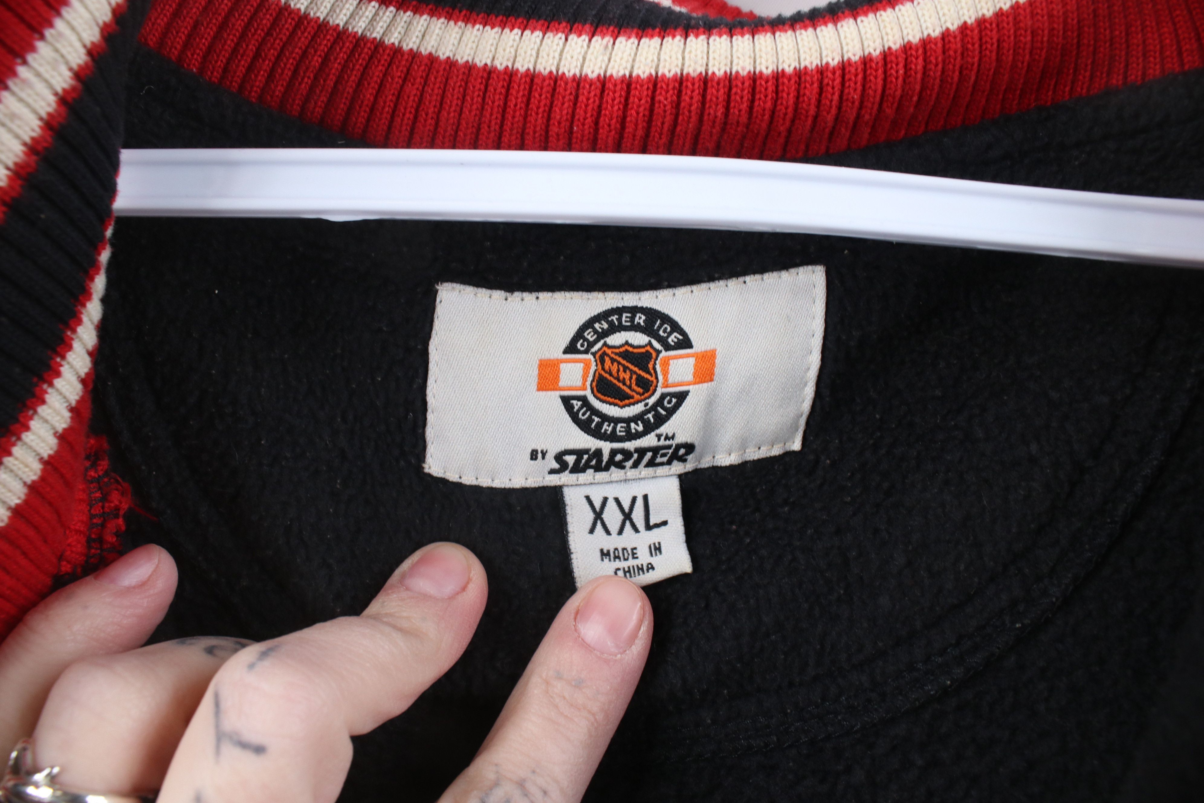 Starter Vintage 90s Starter Red Wings Hockey 1/4 Zip Fleece Sweater Size US XXL / EU 58 / 5 - 8 Thumbnail