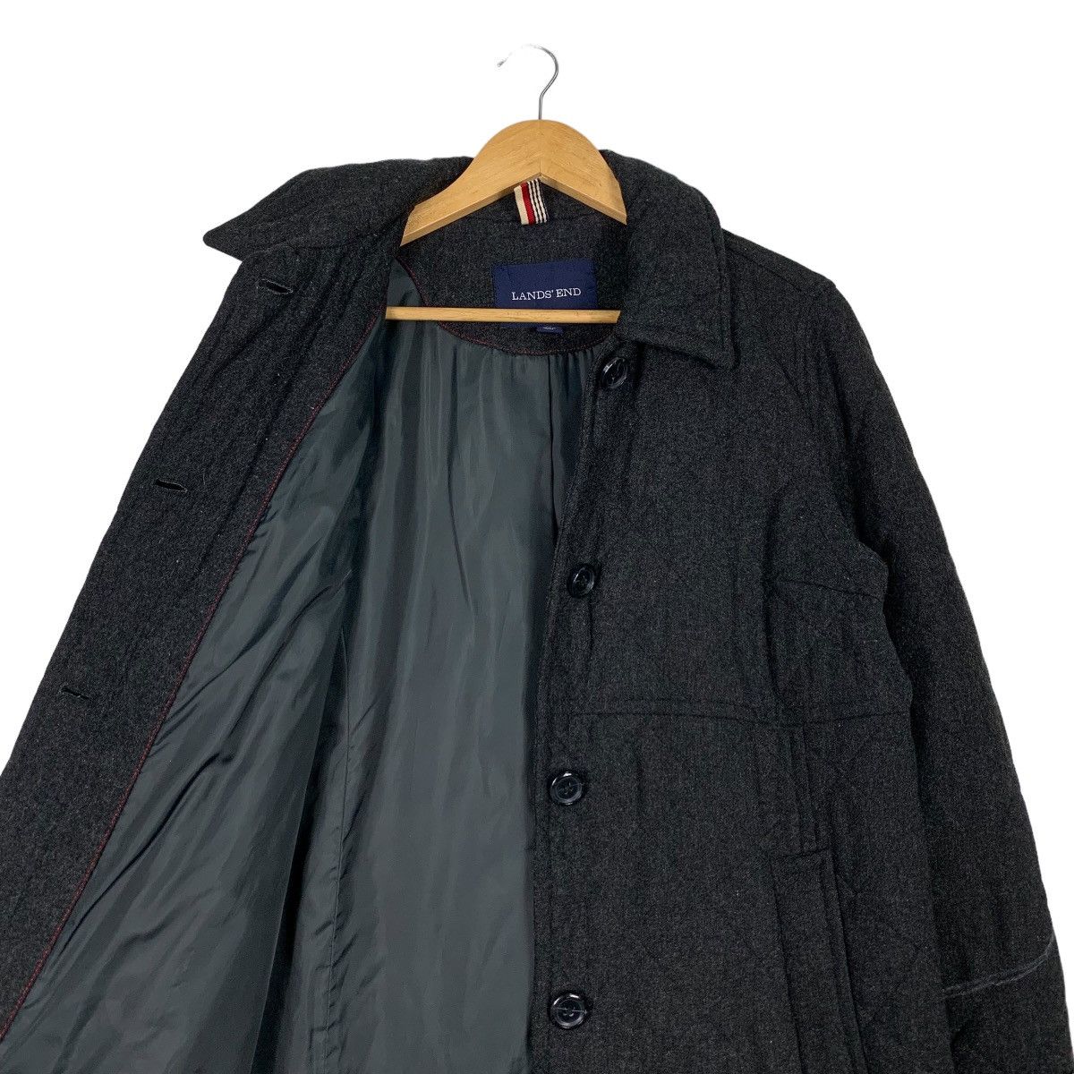 Lands' End LANDS’ END Primaloft Wool Rayon Black Coat #1132-C52 Size L / US 10 / IT 46 - 10 Thumbnail