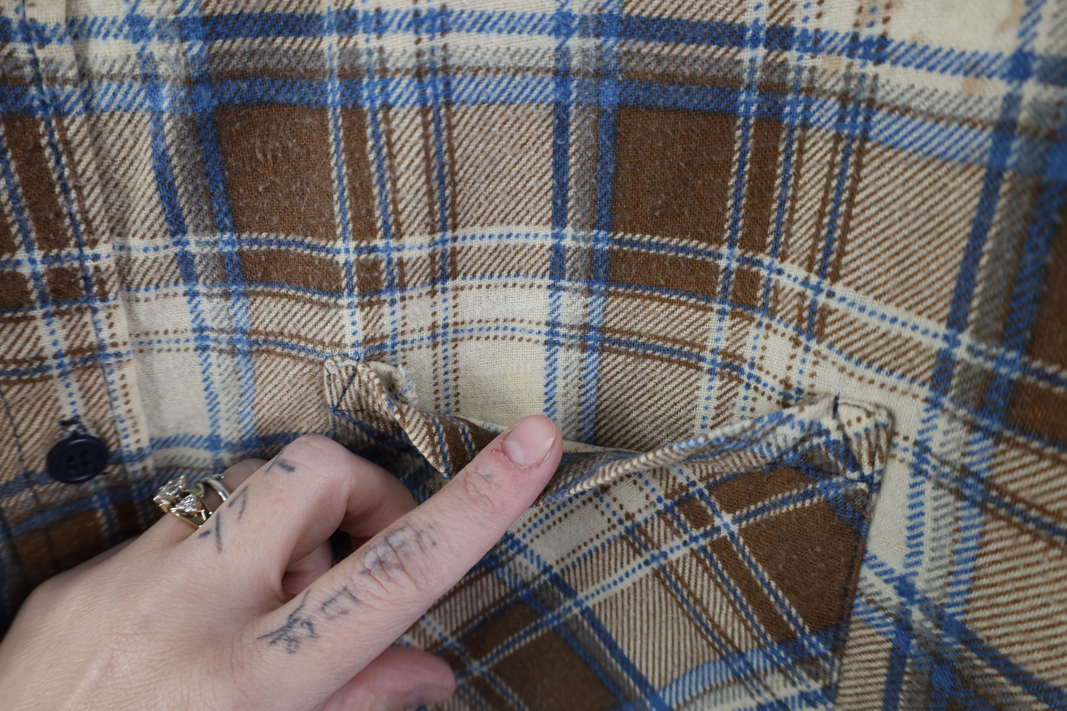Vintage Vintage 70s Streetwear Flannel Collared Button Shirt Plaid Size US L / EU 52-54 / 3 - 7 Thumbnail
