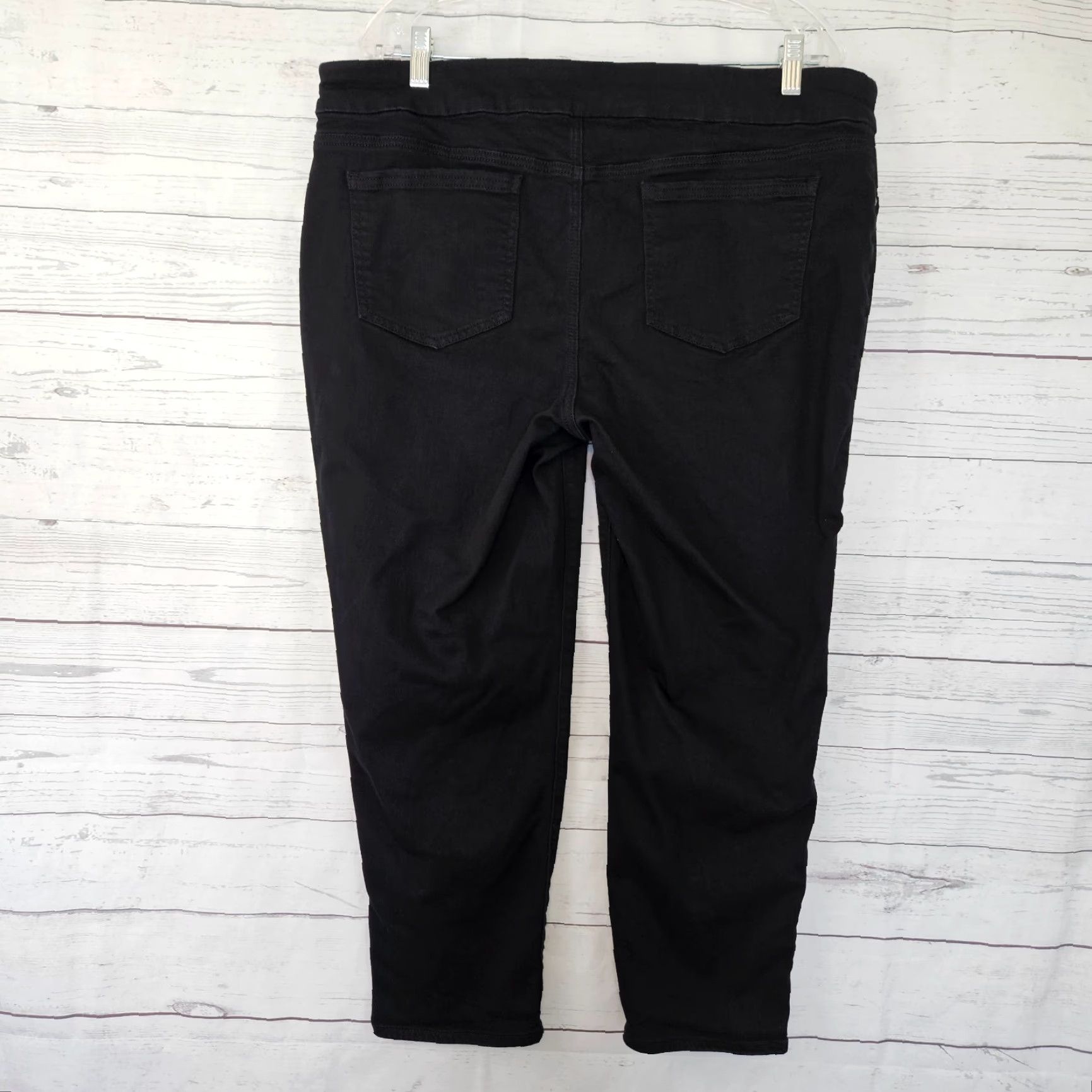 Vintage Chico's Womens Jegging Ankle Jeans Sz 16P Black Pull On Mid Rise Cotton Blend Size 38" / US 16 / IT 52 - 4 Thumbnail