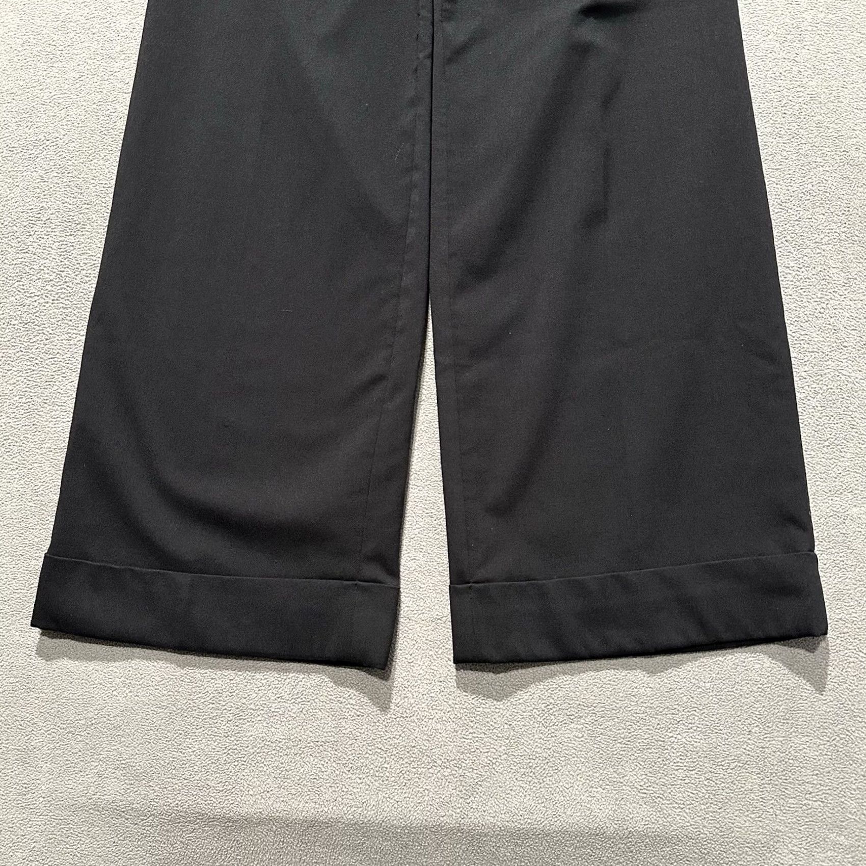 H&M H&M Black Wide Leg Pants Womens Size 4 Cuffed Relaxed Stretch Truser EUC Size 27" / US 4 / IT 40 - 5 Thumbnail