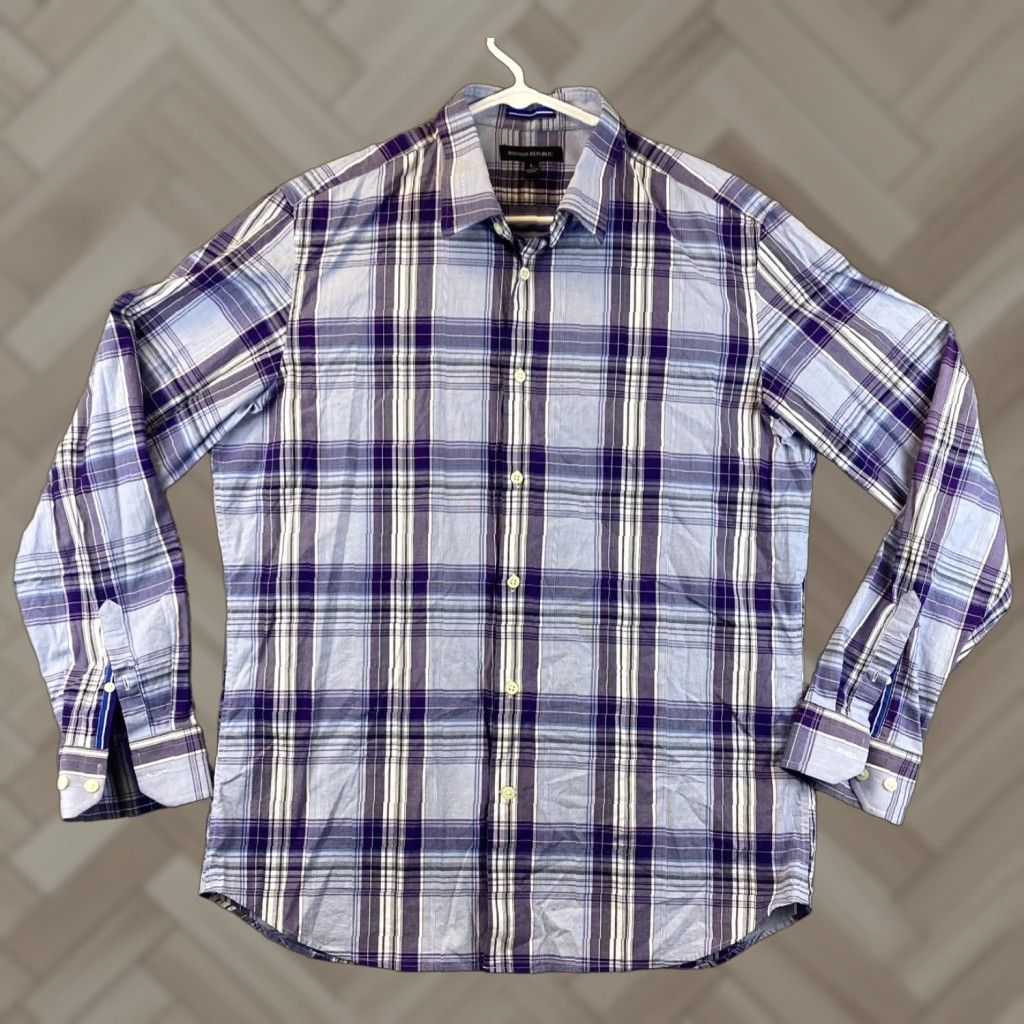 Banana Republic Banana Republic Shirt Mens Large Button Up Plaid Fit Cotton /82-51 Size US L / EU 52-54 / 3 - 1 Thumbnail