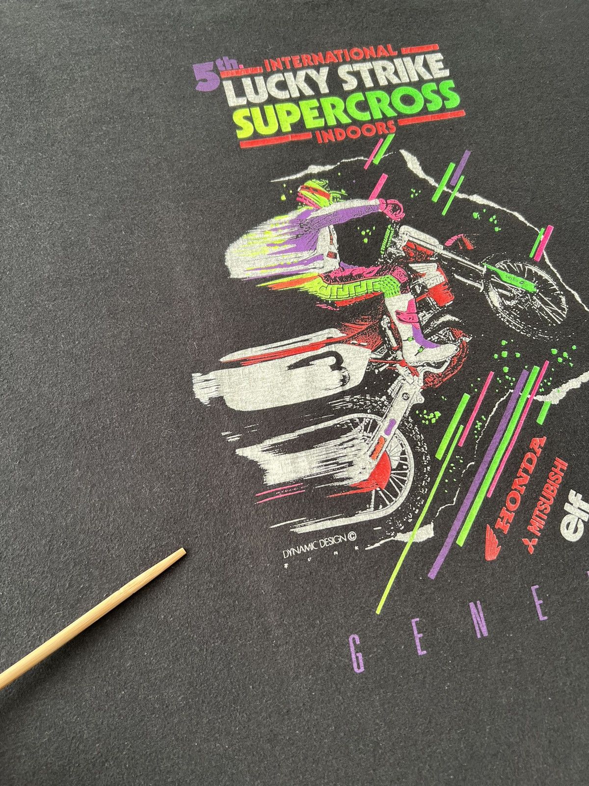Vintage Vintage 90s Supercross Lucky Strike Honda Team Elf T-shirt Size US XL / EU 56 / 4 - 7 Thumbnail