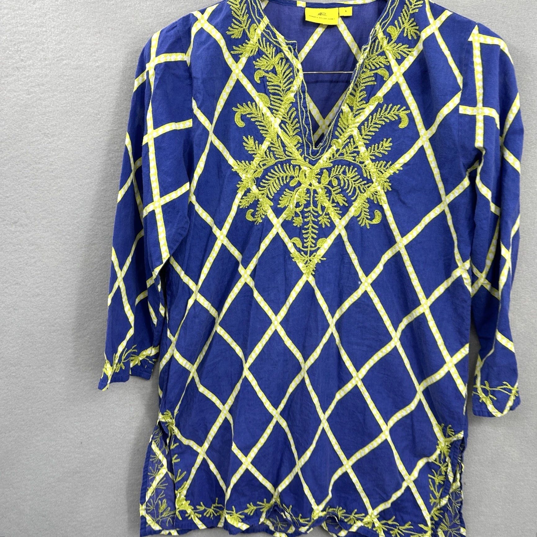 Vintage Roberta Roller Rabbit Blouse Womens S Blue Floral Quiet Luxury Peasant Tunic Shirt Womens S Blue Floral Peasant Tunic Size S / US 4 / IT 40 - 2 Thumbnail