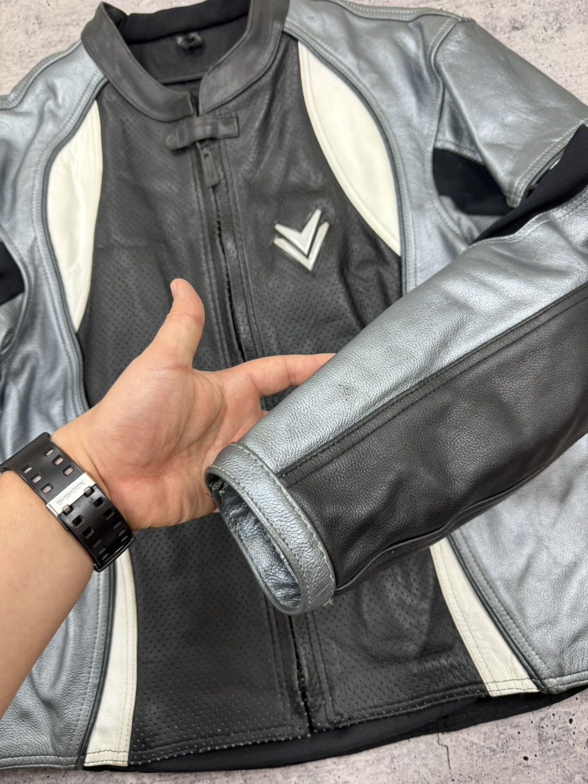Vintage Vintage Frank Thomas Genuine Leather Racing Moto Jacket XL Size US XL / EU 56 / 4 - 12 Thumbnail