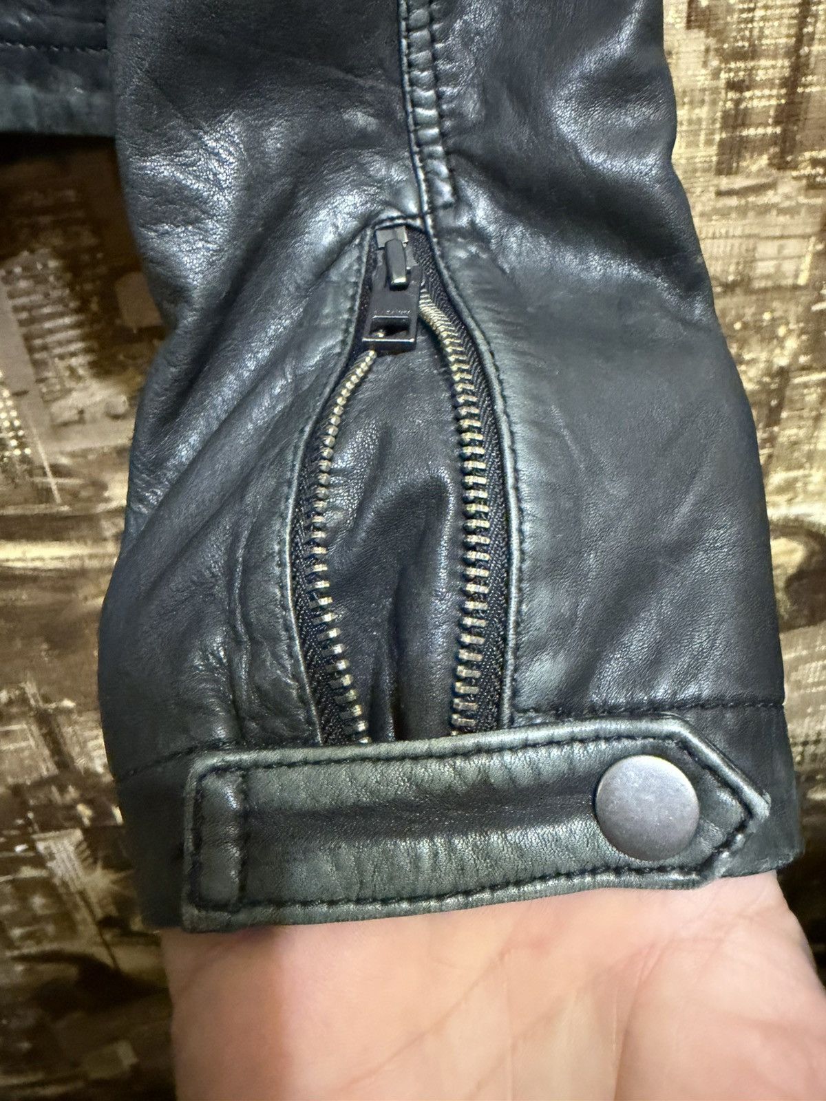 Allsaints ALL Saints Cargo Real Leather Biker Jacket UK10 US 6 EU 38 Size L / US 10 / IT 46 - 9 Thumbnail