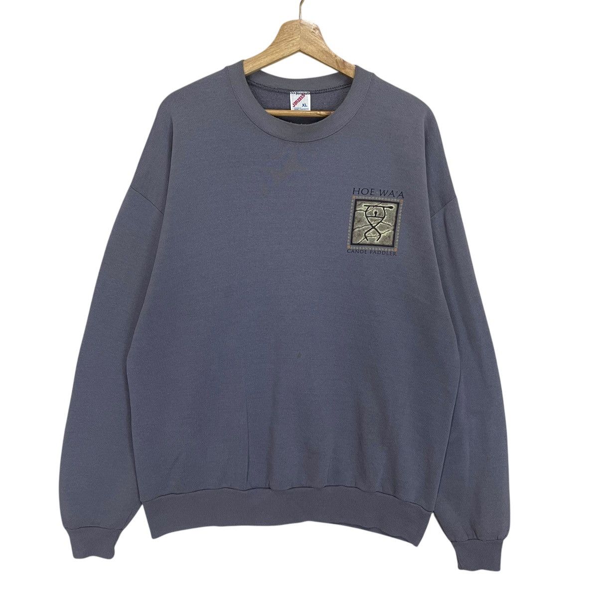 Japanese Brand Vintage HOE WA'A Canoe Paddler Hawaiian Big Logo Sweatshirt Size US XL / EU 56 / 4 - 6 Thumbnail