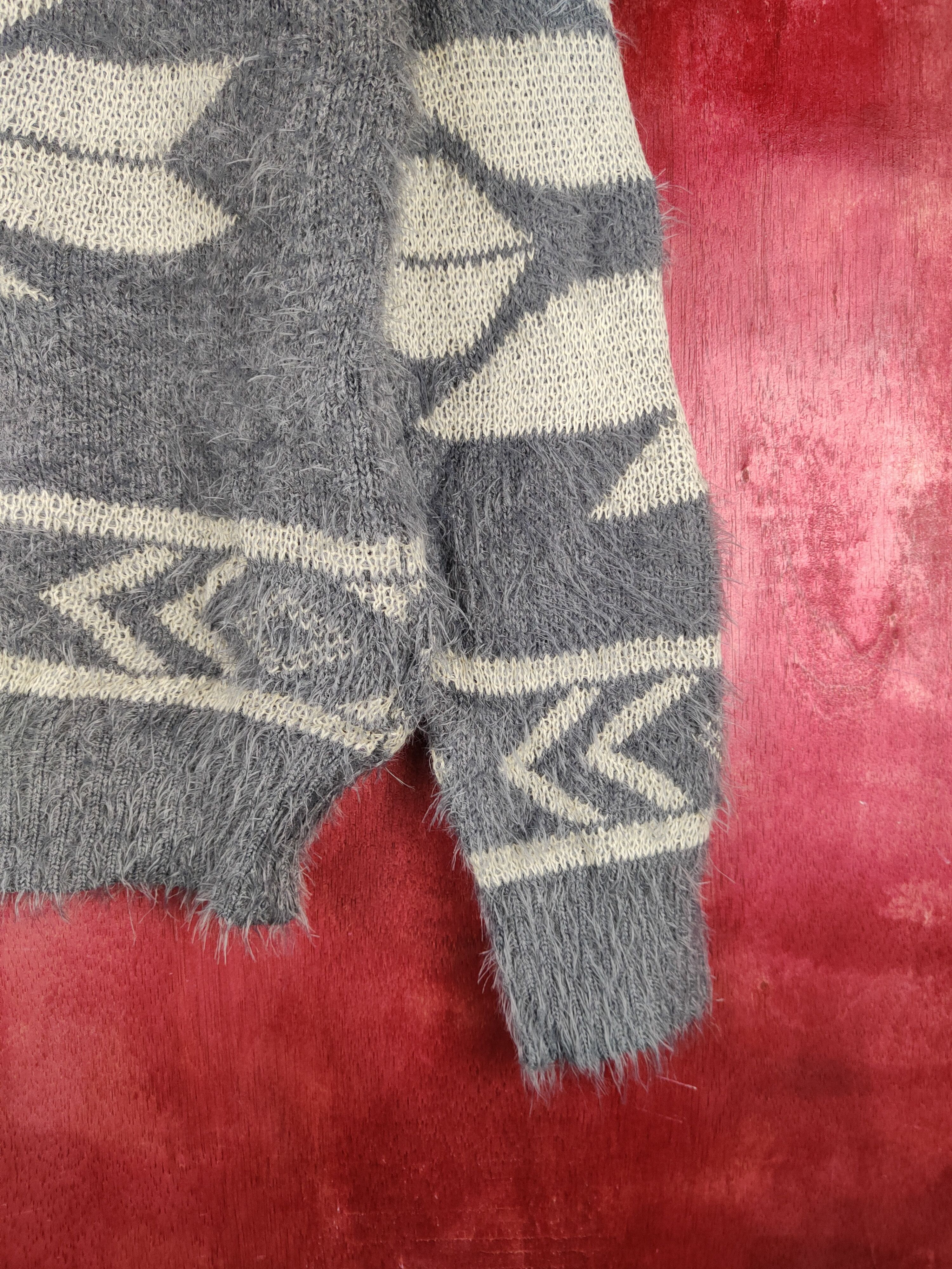 Japanese Brand Revo Dark Gray Shag Shaggy Fur Mohair Knitwear #S1957 Size US M / EU 48-50 / 2 - 6 Thumbnail