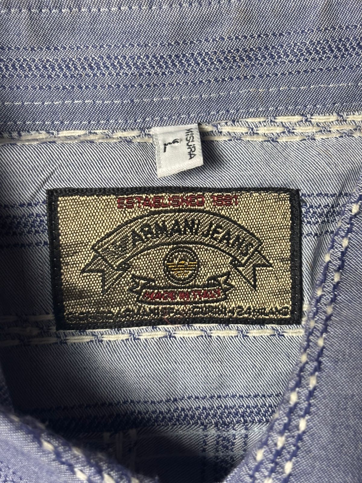 Giorgio Armani 1990s Armani Jeans Rayon Stripe Shirt Size US L / EU 52-54 / 3 - 5 Thumbnail