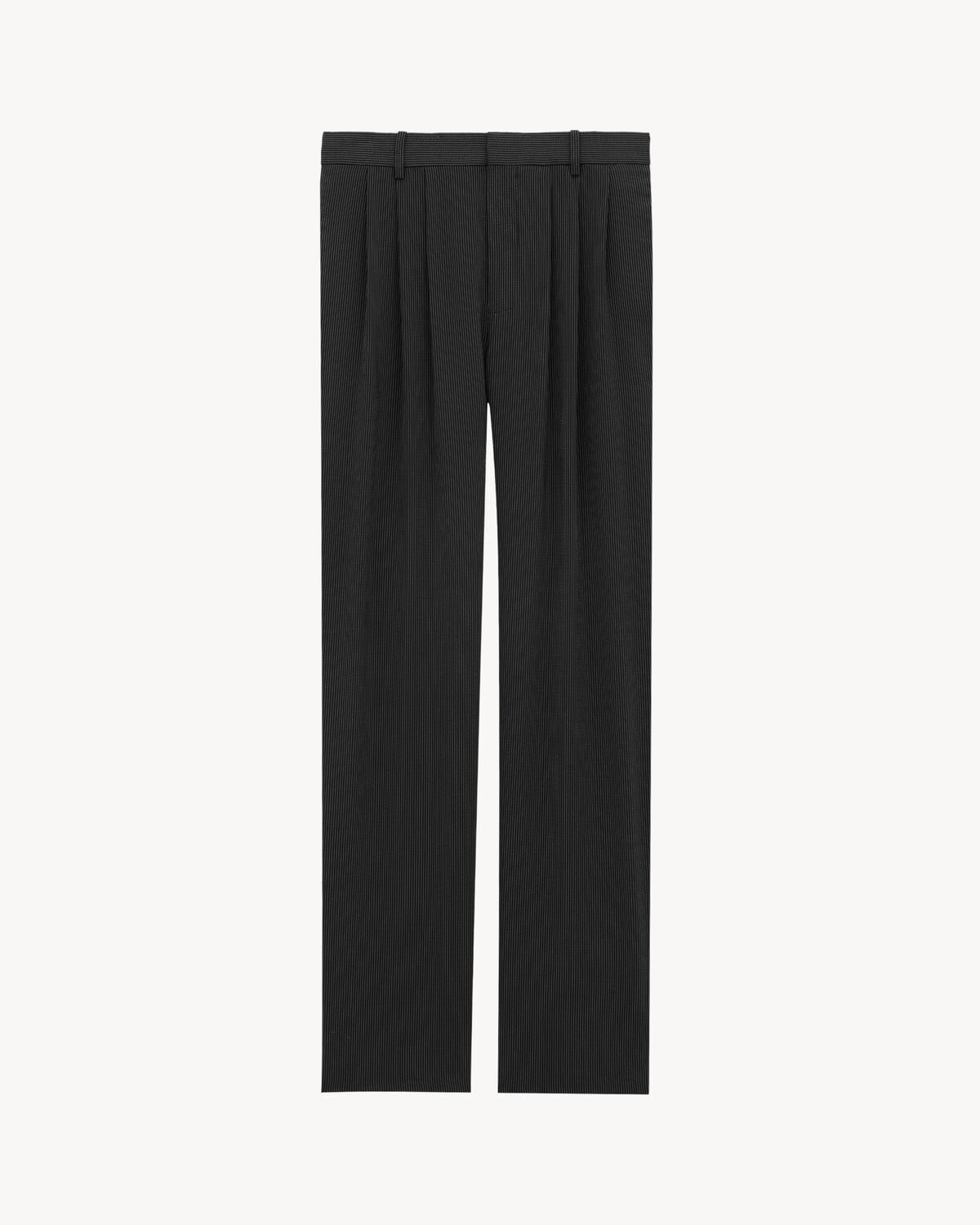 Saint Laurent Paris o1s1wg110126 818291 Baggy Pants in Striped Canvas in Black Size US 36 / EU 52 - 1 Thumbnail