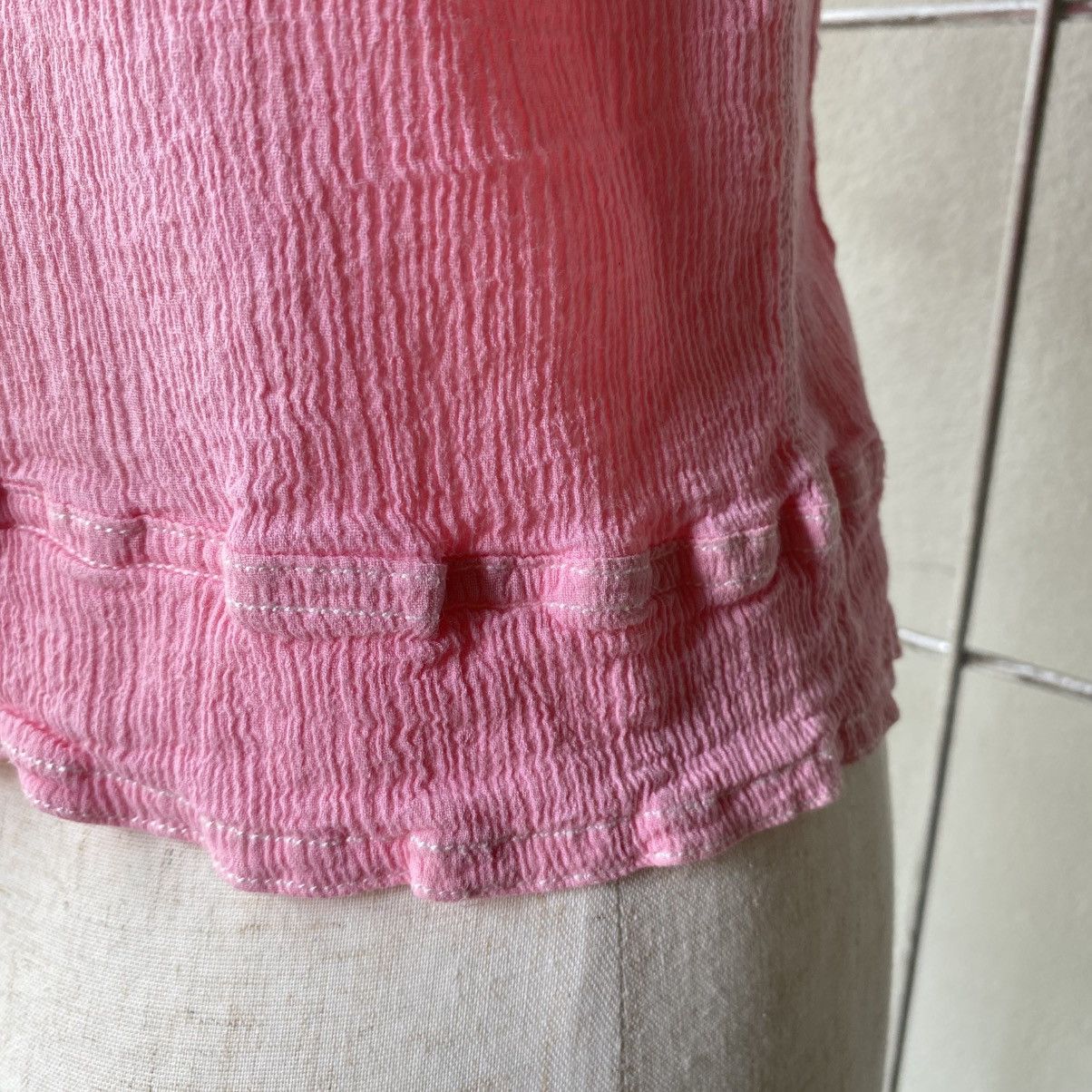 Tsumori Chisato Tsumori Chisato Pink Pleated Zip Sleeveless Shirt Size S / US 4 / IT 40 - 23 Thumbnail