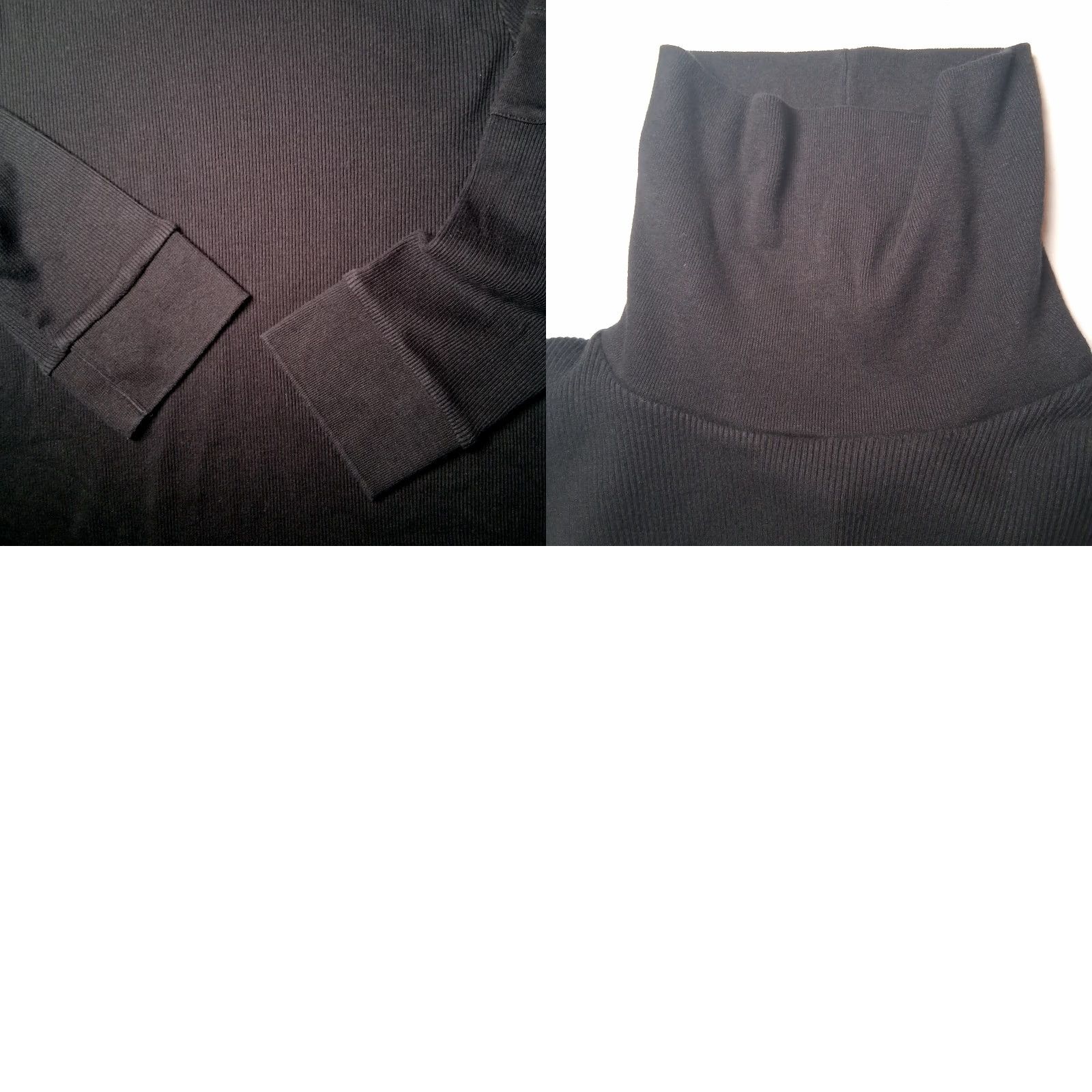 Ralph Lauren VINTAGE Lauren Ralph Lauren Turtleneck Women L Black Ribbed Knit Pocket 3/4 Sleeves Size L / US 10 / IT 46 - 9 Thumbnail