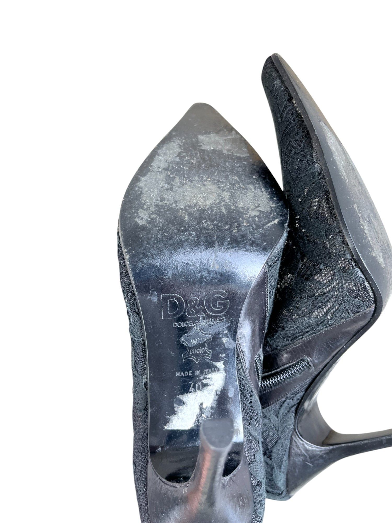 Dolce & Gabbana Black Floral Semitransparent Heels Size US 10 / IT 40 - 9 Thumbnail