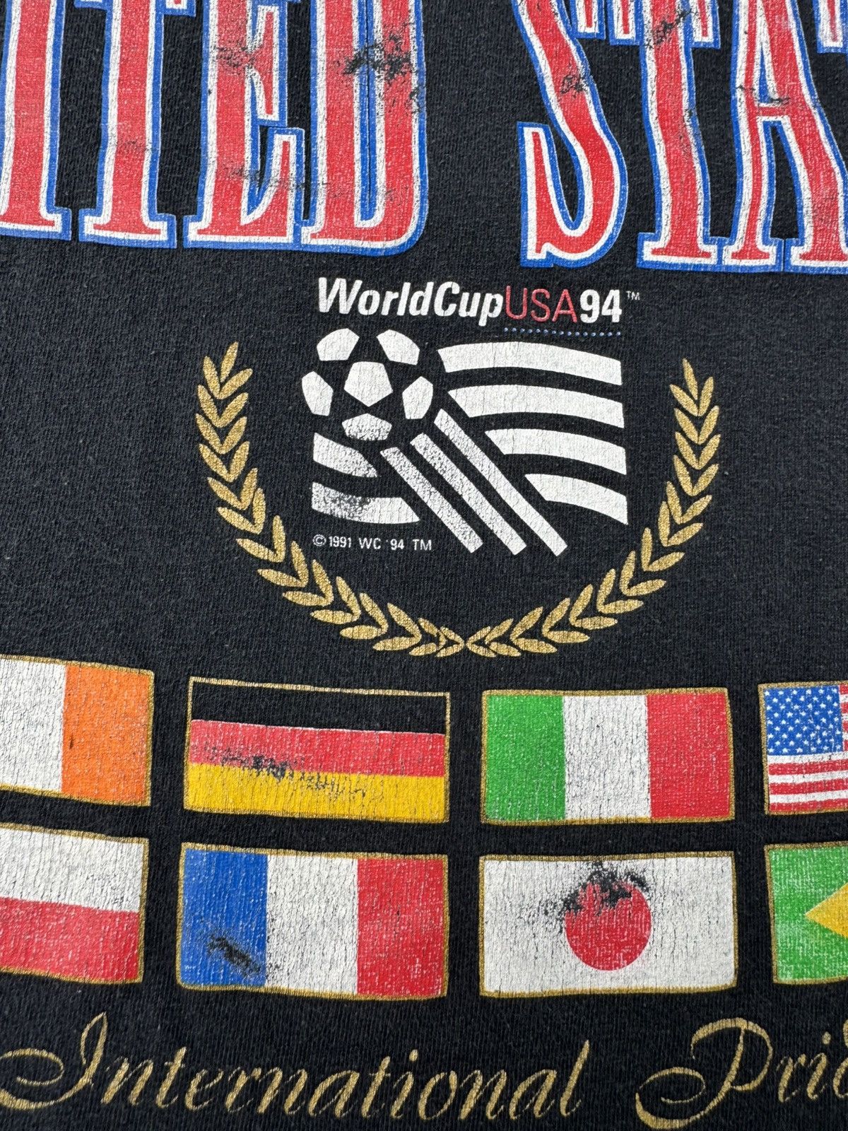 Vintage Vtg 90’s World Cup USA 1994 Faded Black Graphic Tee Boxy S Size US S / EU 44-46 / 1 - 6 Thumbnail