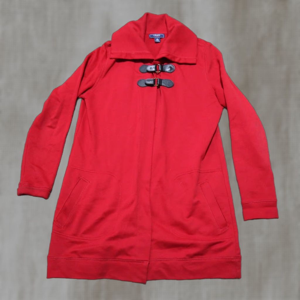 Chaps Chaps Denim Jacket Womens Medium Red Buckle Pockets 2 2 Pocket Cotton Denim Jacket Chaps Size M / US 6-8 / IT 42-44 - 1 Thumbnail