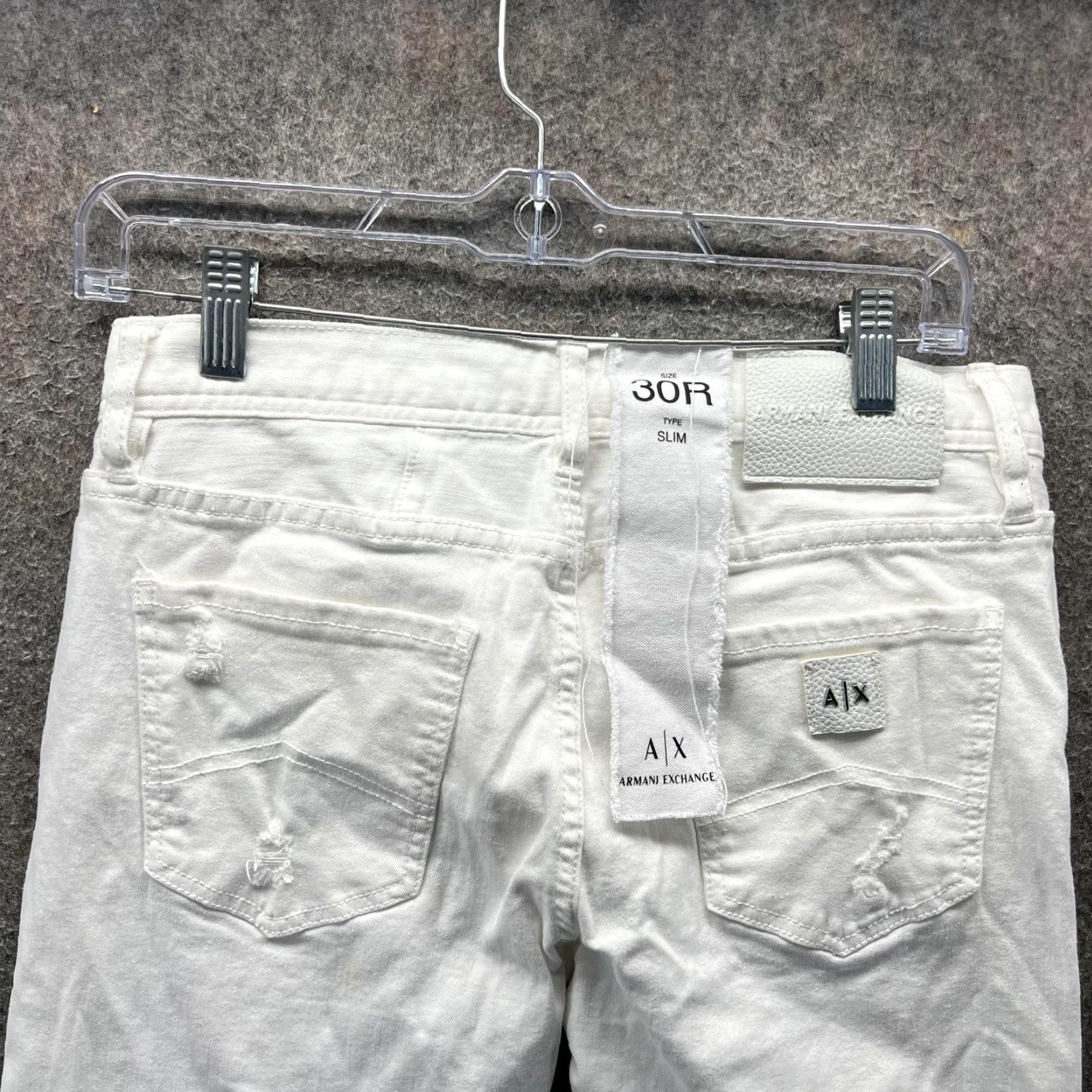 Armani Exchange Armani Exchange Jeans Mens 30R White Slim Distressed Denim 5-Pocket Zip Fly Modern Look Pants Mens Size US 30 / EU 46 - 4 Thumbnail