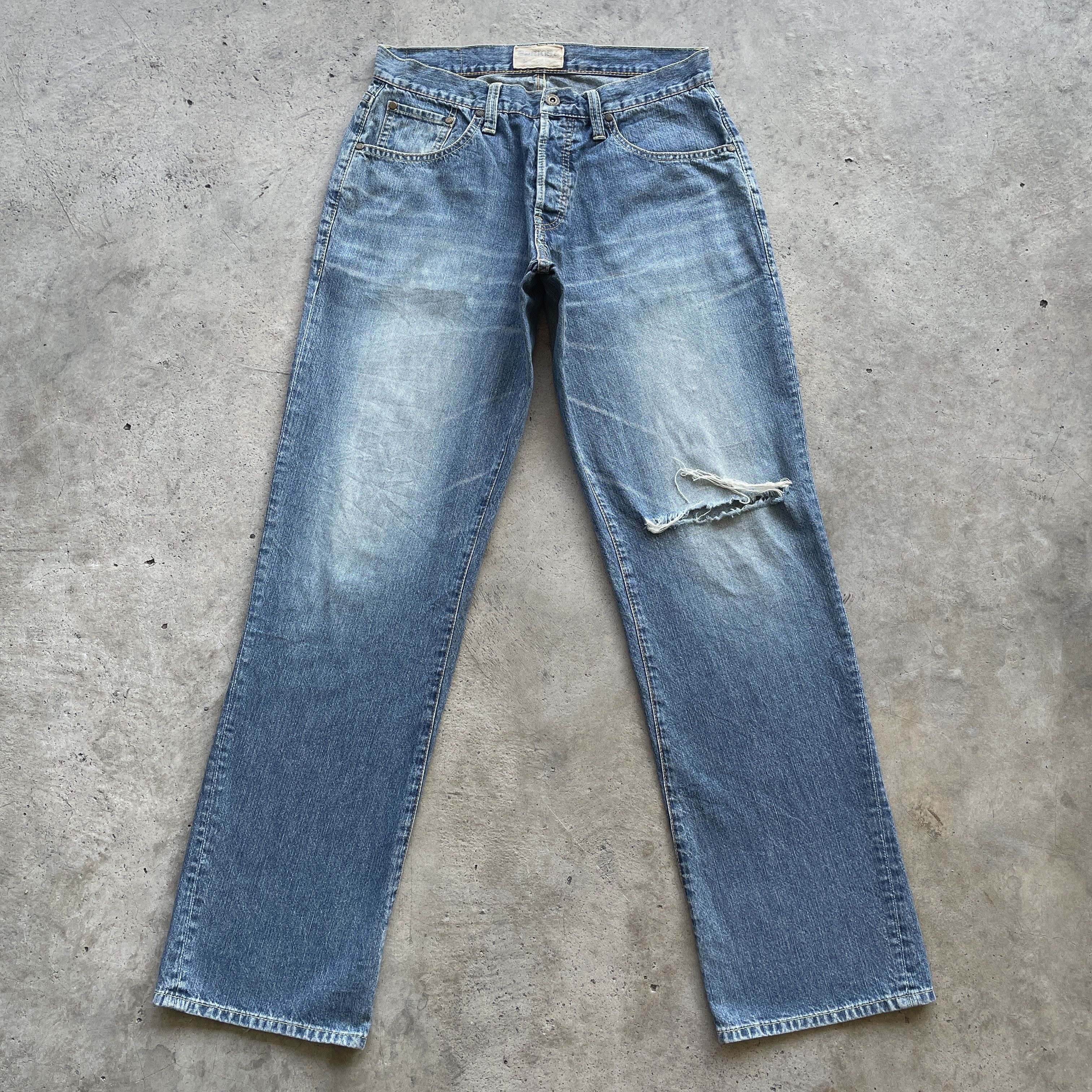 Ezekiel × Japanese Brand × Jean Vintage Ezekie Distressed Fly Button Faded Jeans Denim Pants Size US 30 / EU 46 - 2 Thumbnail