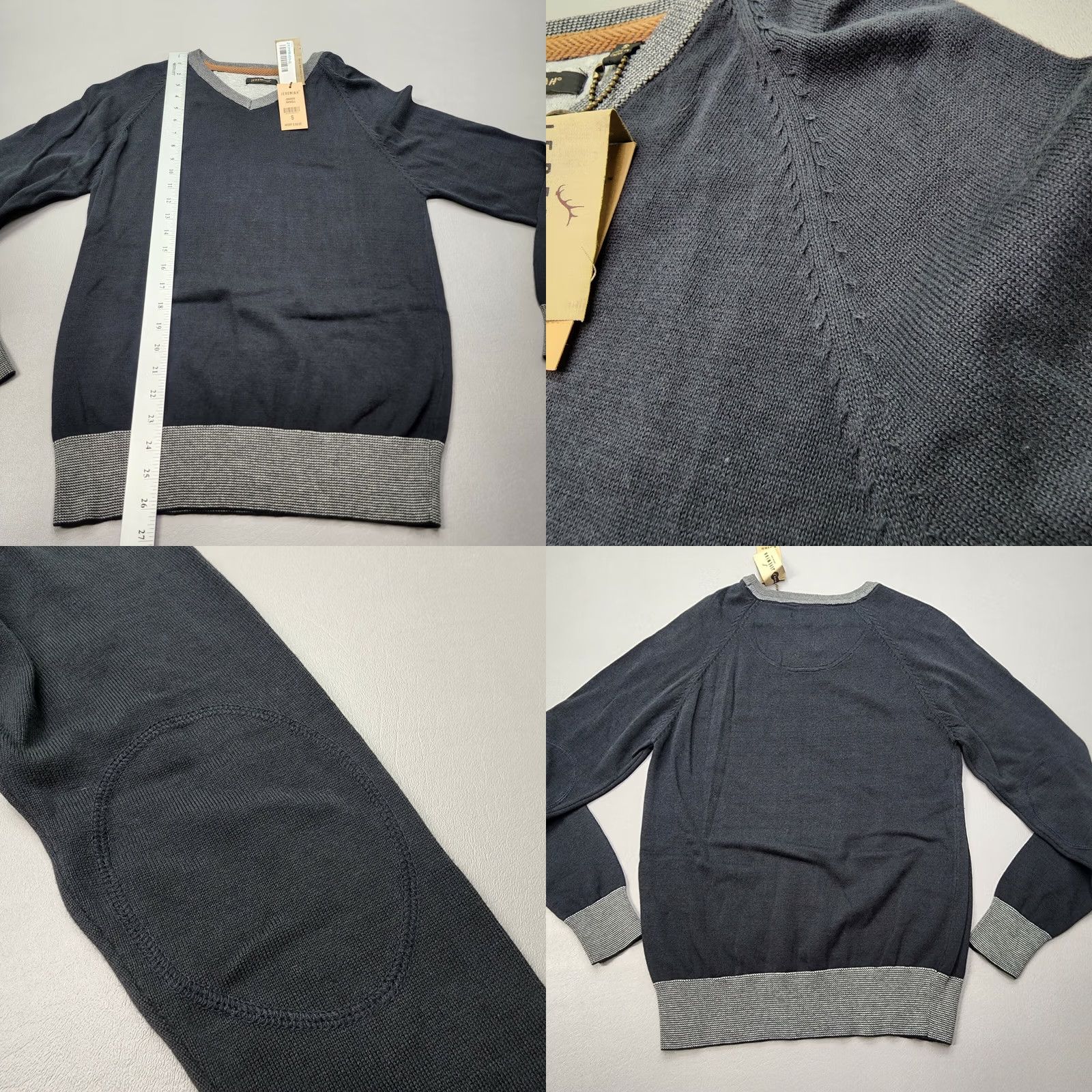 Vintage Jeremiah Men’s V-Neck Pullover Sweater 100% Cotton Inkwell S Knit Solid Breathing Mens Pullover 100% Cotton V-Neck Inkwell Clothing Size US S / EU 44-46 / 1 - 8 Thumbnail