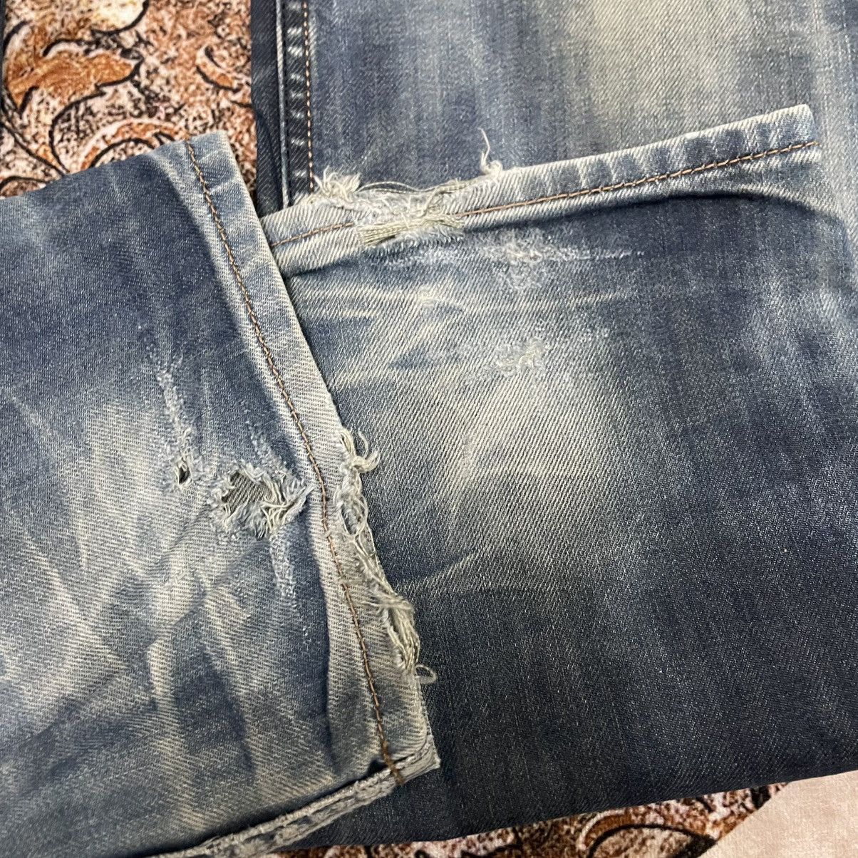Diesel 🔥Vintage Diesel Industry Washed Ripped Distress Denim Jeans Size US 34 / EU 50 - 7 Thumbnail