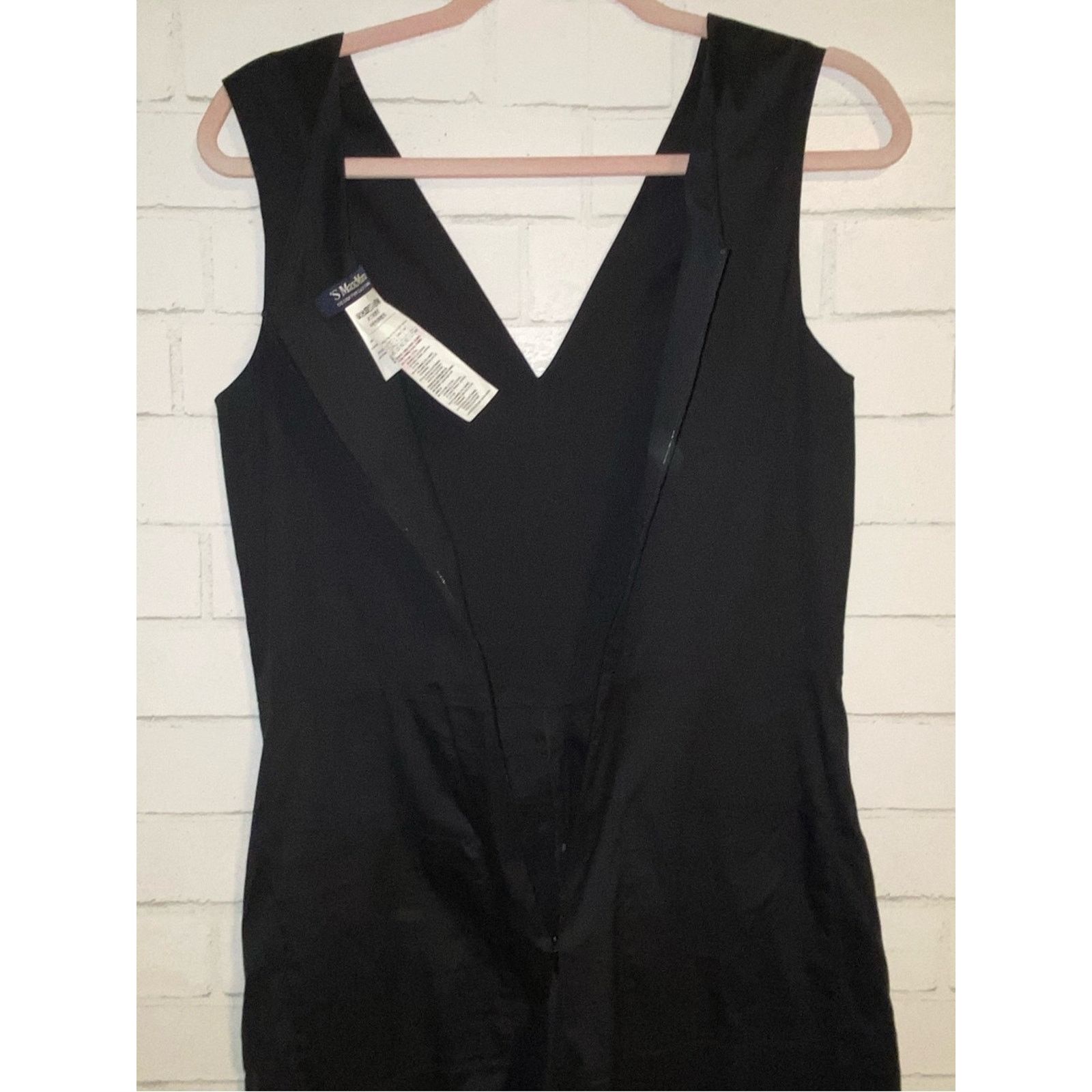 Max Mara S MaxMara $816 Sleeveless Black Jumpsuit No Belt Size US 10 Size 32" / US 10 / IT 46 - 10 Thumbnail