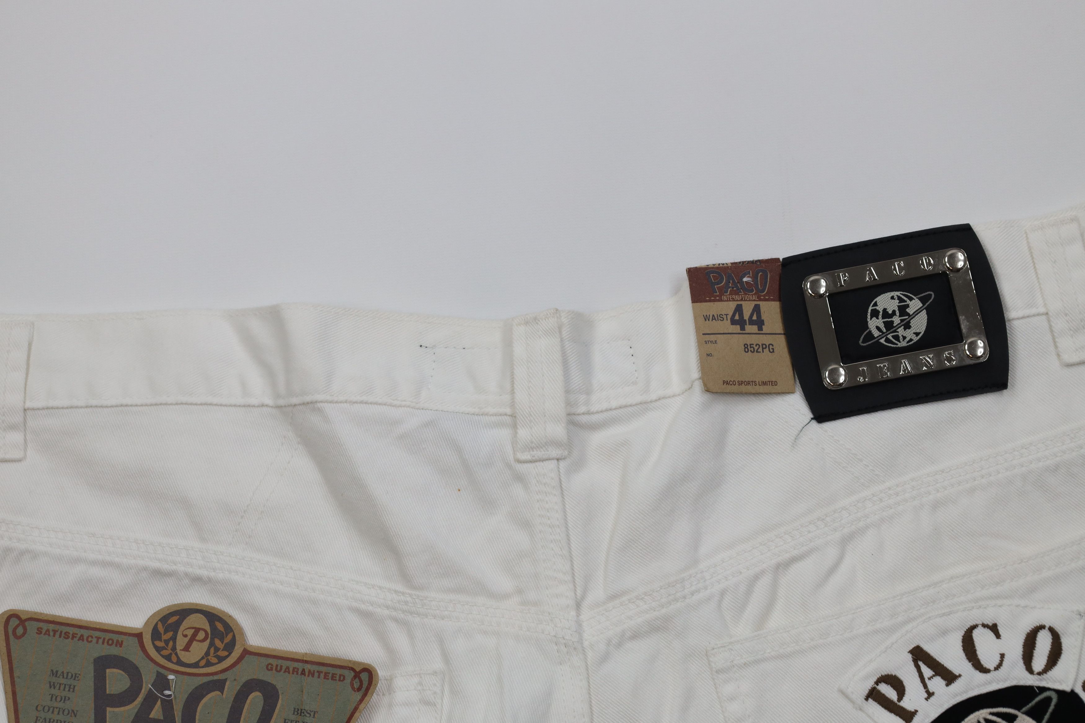 Vintage Deadstock Vintage 90s Paco Denim Jean Shorts White Cotton Size US 44 / EU 60 - 10 Thumbnail