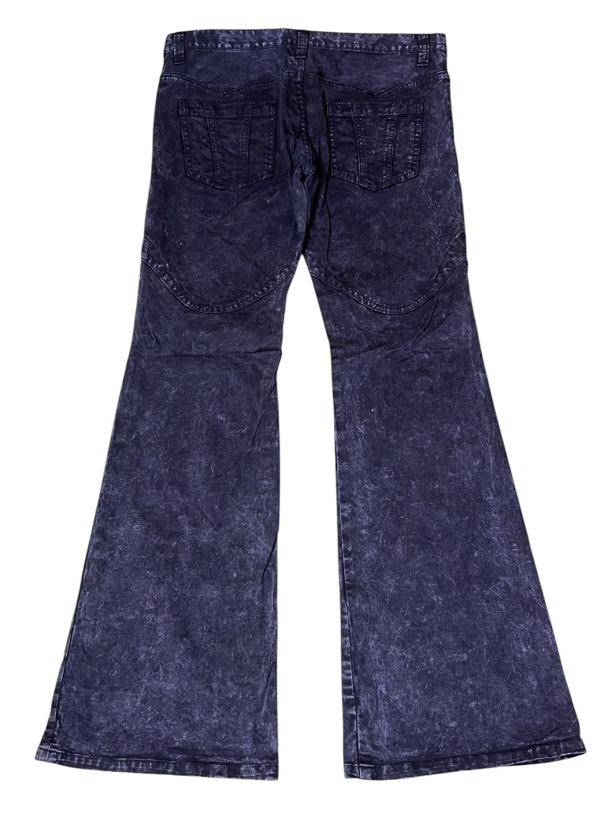 Tornado Mart FLARED🔥SICK VINTAGE SEMANTIC DESIGN TYE DYE FLARE JEANS Size US 34 / EU 50 - 2 Thumbnail