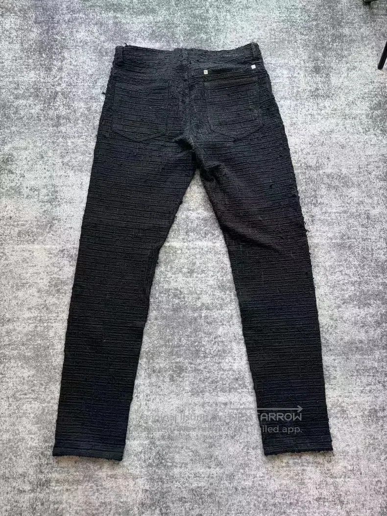 Givenchy Givenchy Black 4G Relief Print Destroyed Denim Pants Size US 33 - 2 Thumbnail