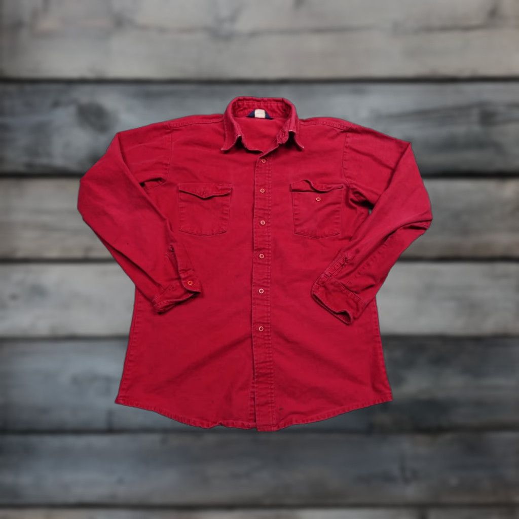 Vintage VINTAGE OshKosh B'Gosh Shirt Mens XL Red Canvas Heavyweight Outdoor Work Lumber Size US XL / EU 56 / 4 - 1 Thumbnail