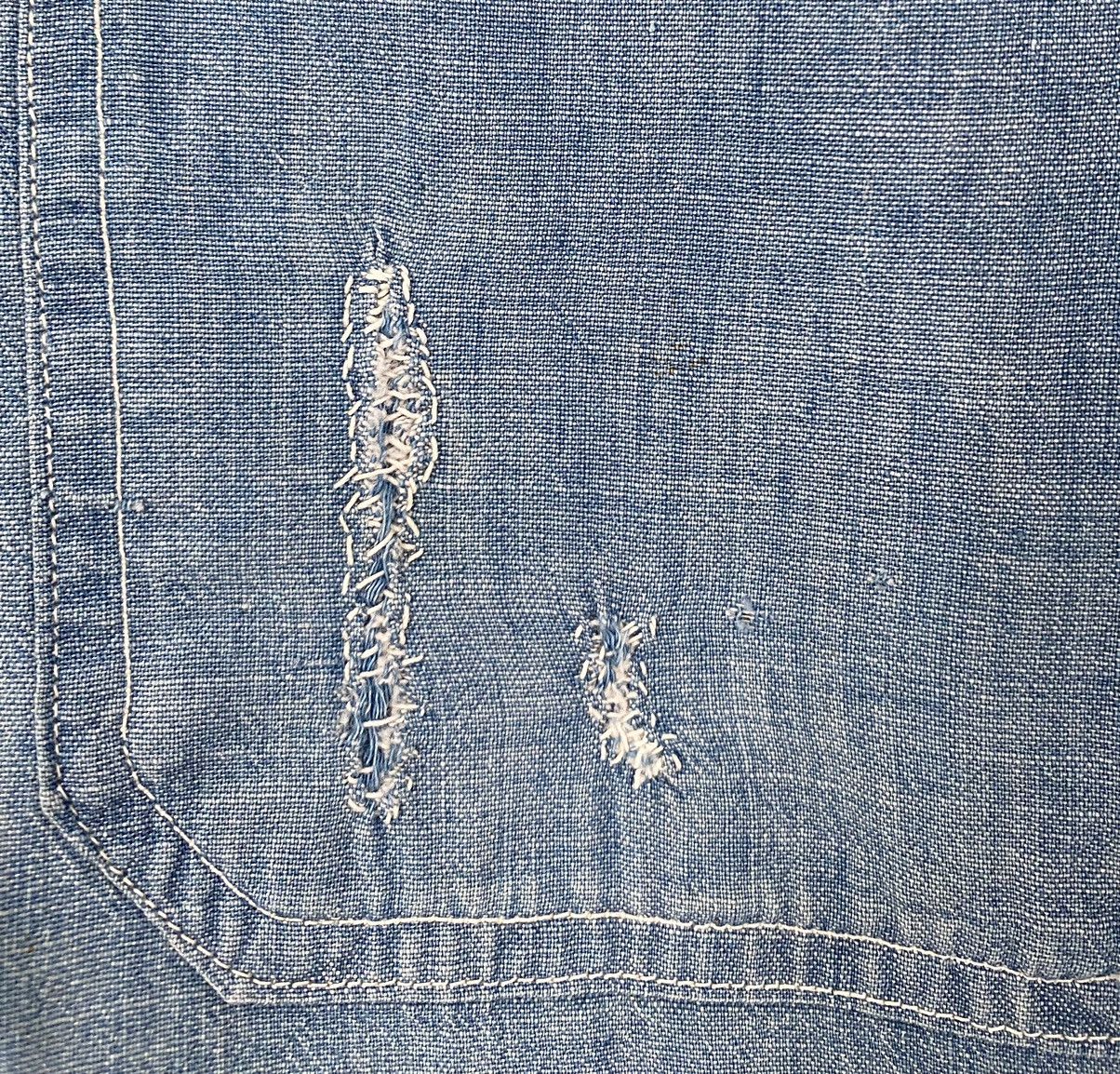 Vintage Vintage 1940's WW2 US Navy Chambray Button Up Work Shirt Size US L / EU 52-54 / 3 - 10 Thumbnail
