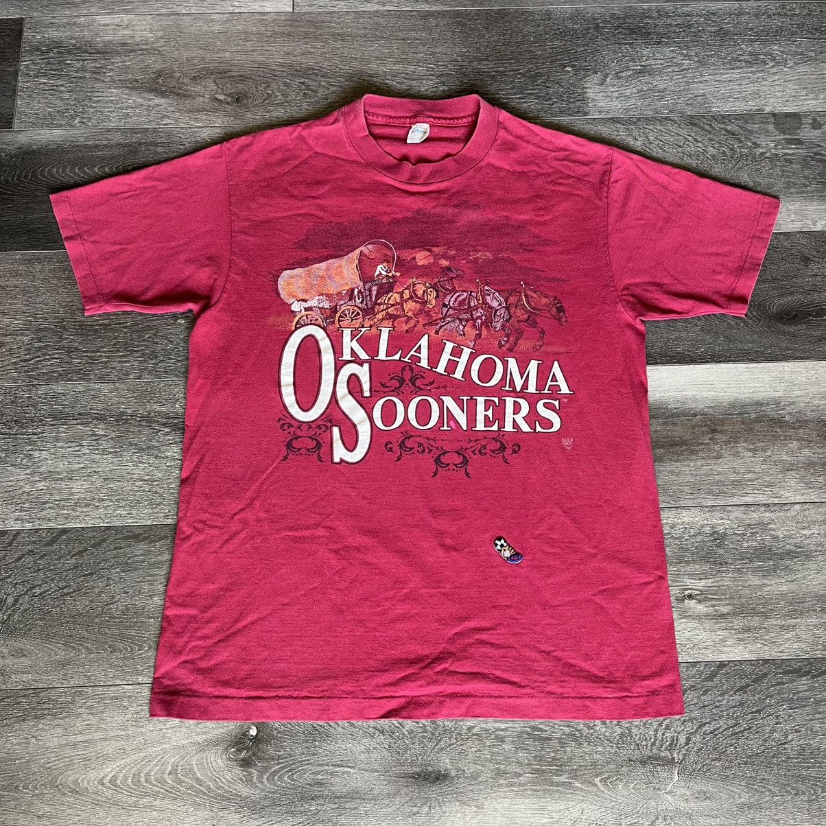 Vintage Vintage 1990s Oklahoma Sooners Gulf Coast Sportswear T Shirt Size US L / EU 52-54 / 3 - 1 Thumbnail