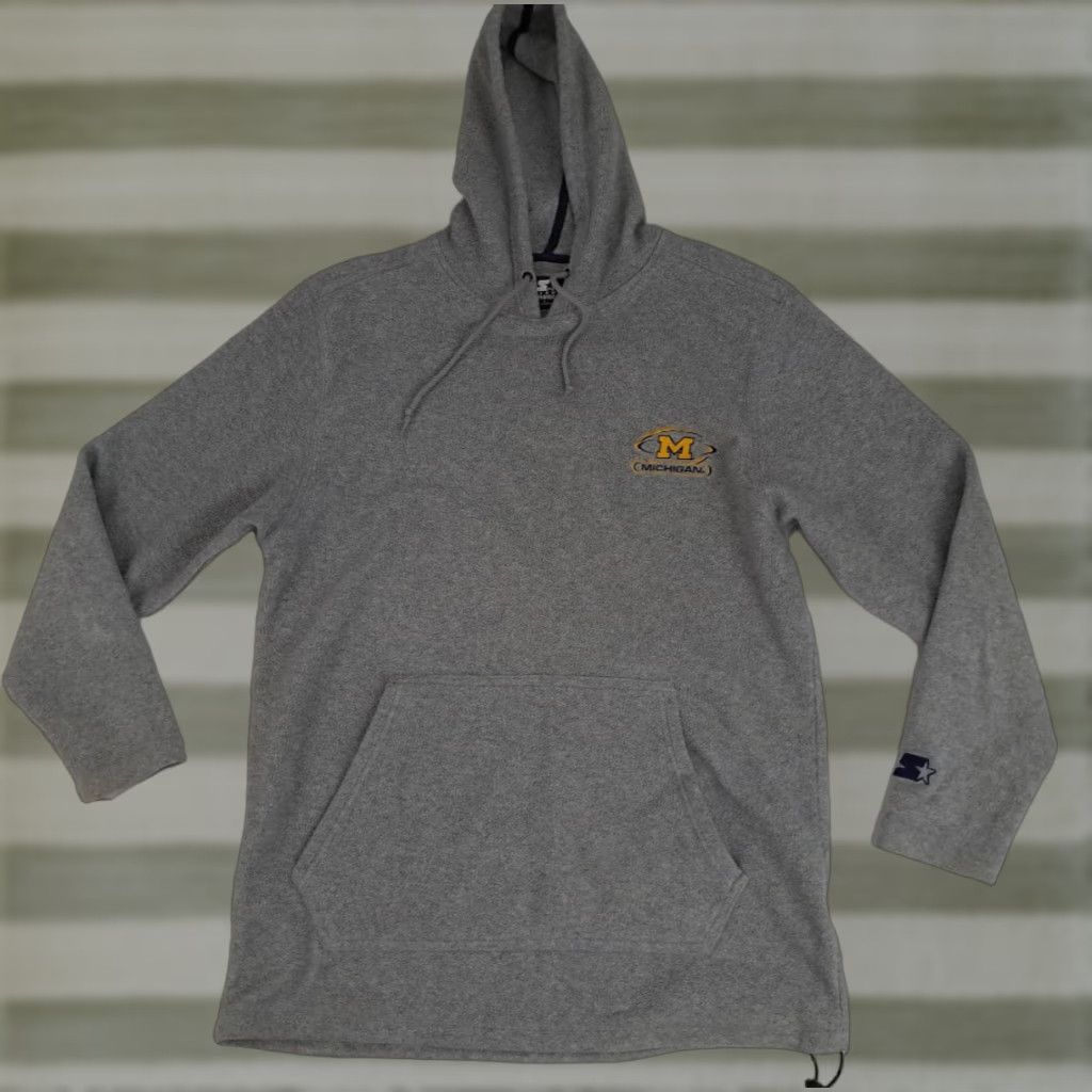Starter VINTAGE Michigan Wolverines Hooded 1/4 Zip Embroidered Warm-Up LG Starter Size US L / EU 52-54 / 3 - 1 Thumbnail